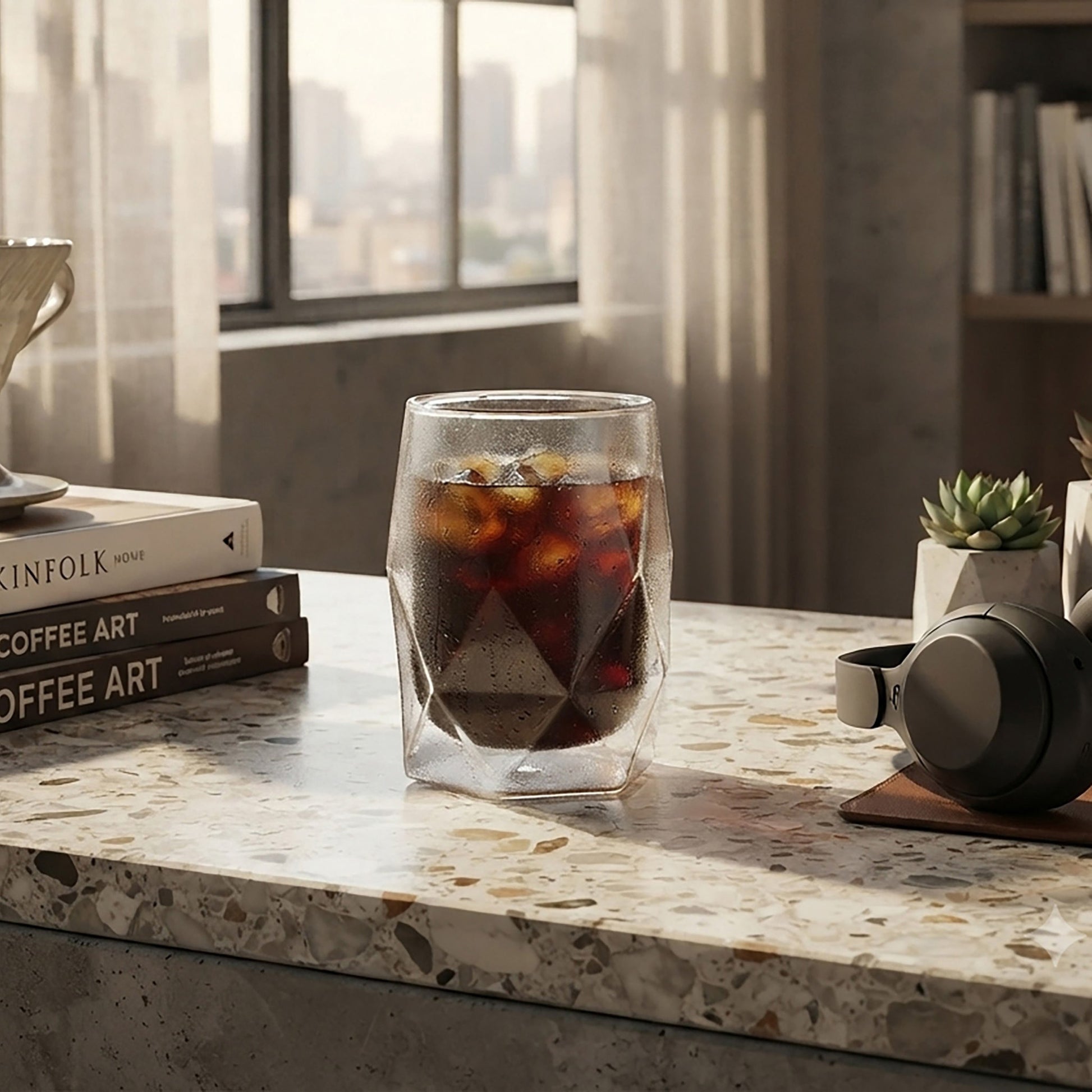 350 ml Double-Wall Geometric Glass