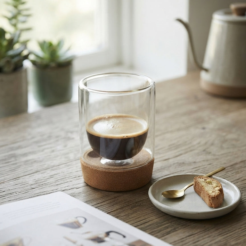 350 ml Double-Wall Glass with Cork Base
