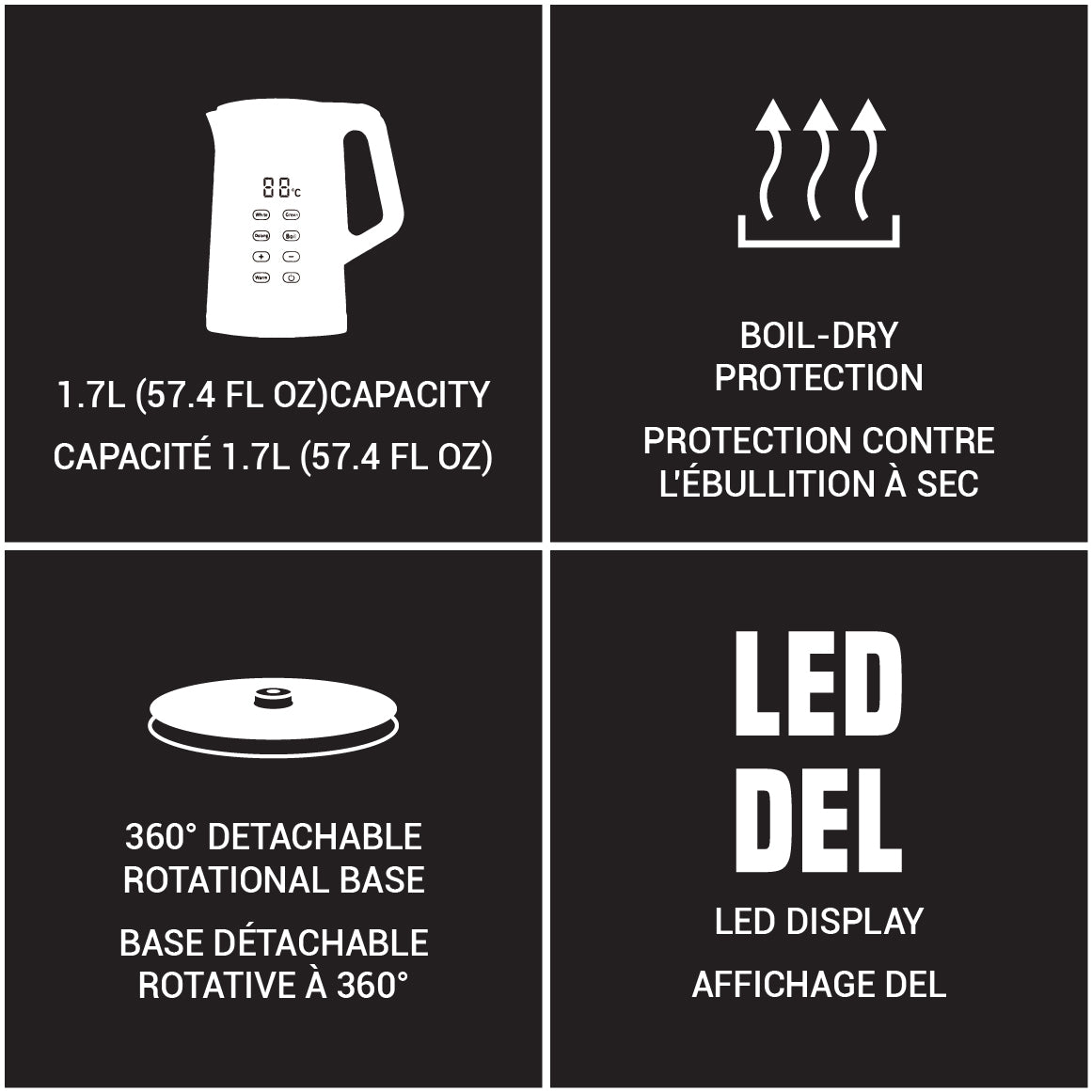 Electric digital&keep warm kettle  1.7L  120v  60hz  1350w