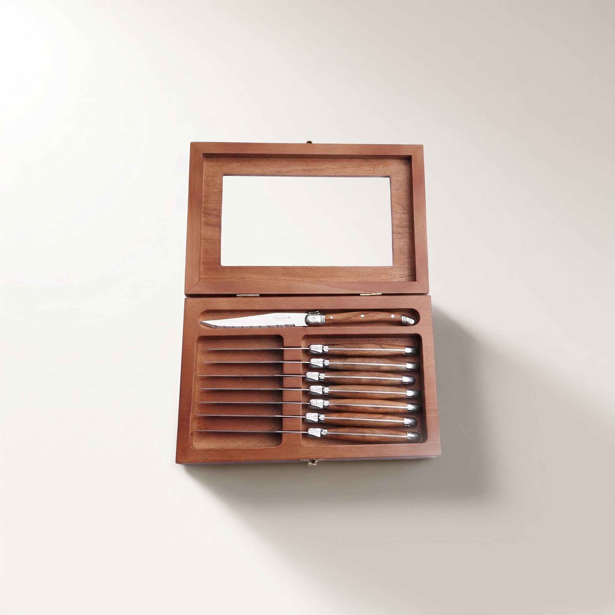 Ensemble de couteaux à steak Laguiole, 8 pièces avec coffret en bois