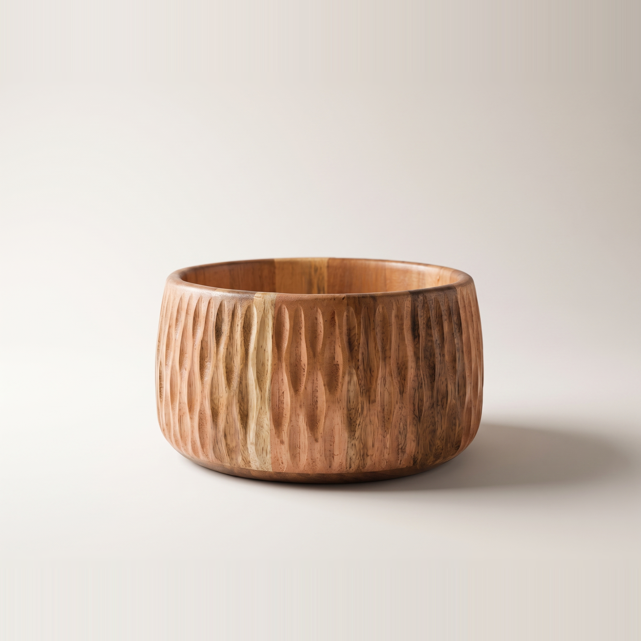 Plat de service cannelé en bois d'acacia JS Gourmet