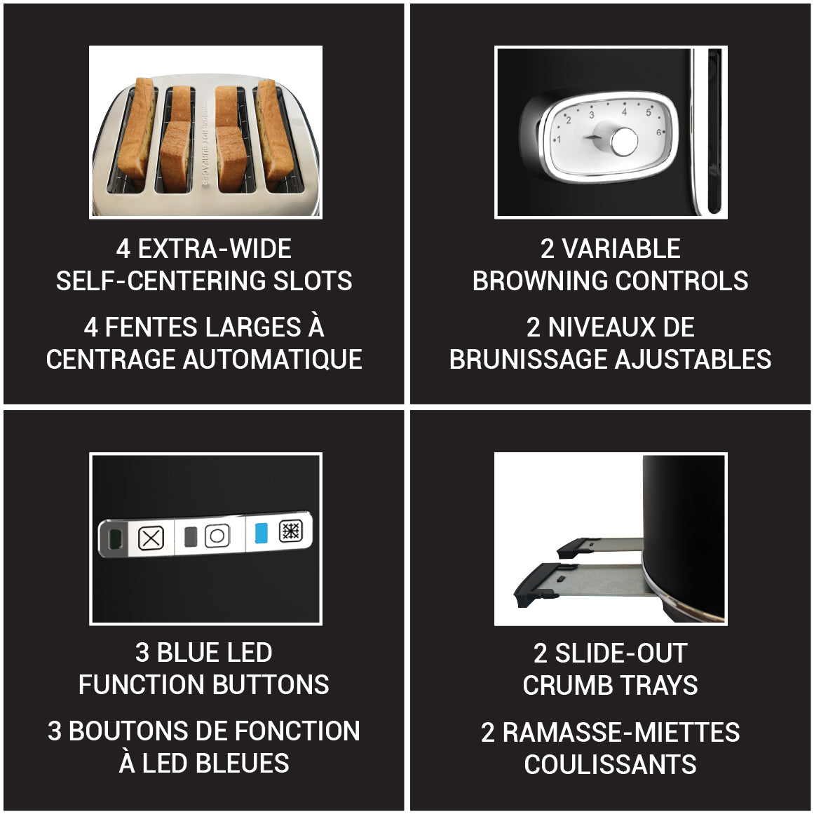 4 slices Toaster (Matt Black)