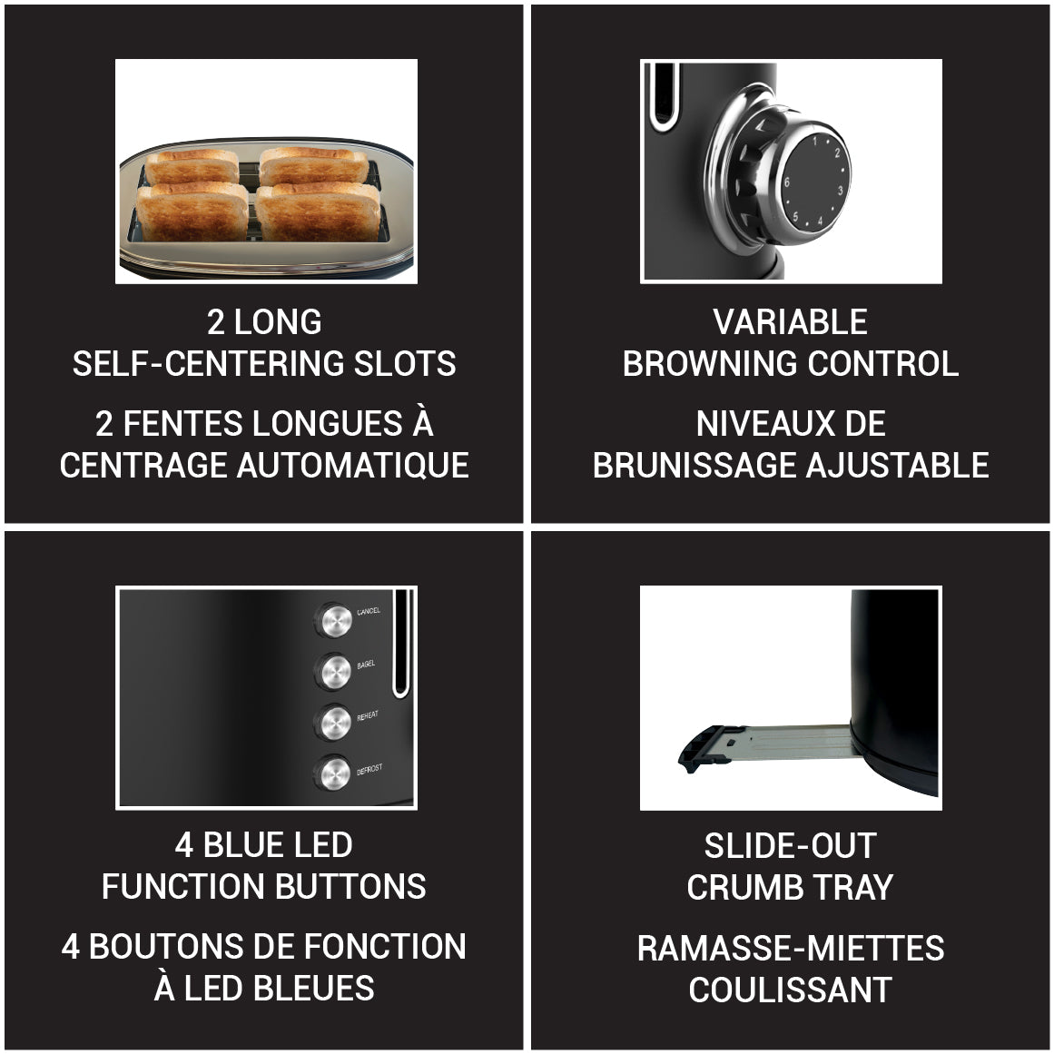 4 Slices Toaster (Matt Black)
