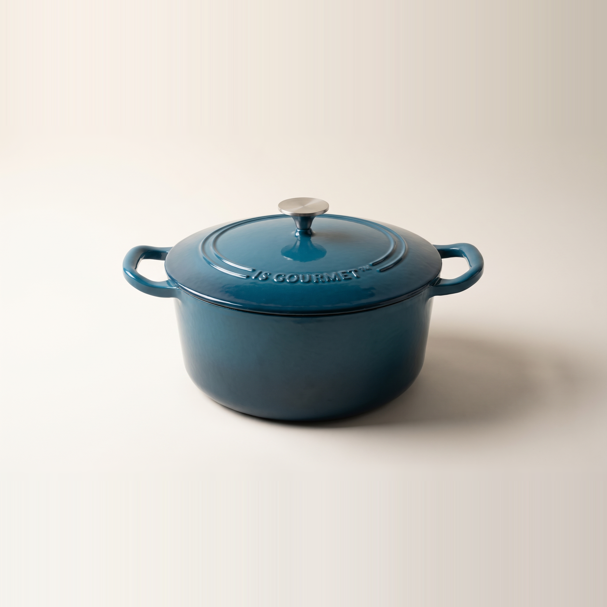 Inspiration Italia Enameled Cast Iron Round Dutch Oven — Blue Sapphire, 5.3 L (5.6 qt)