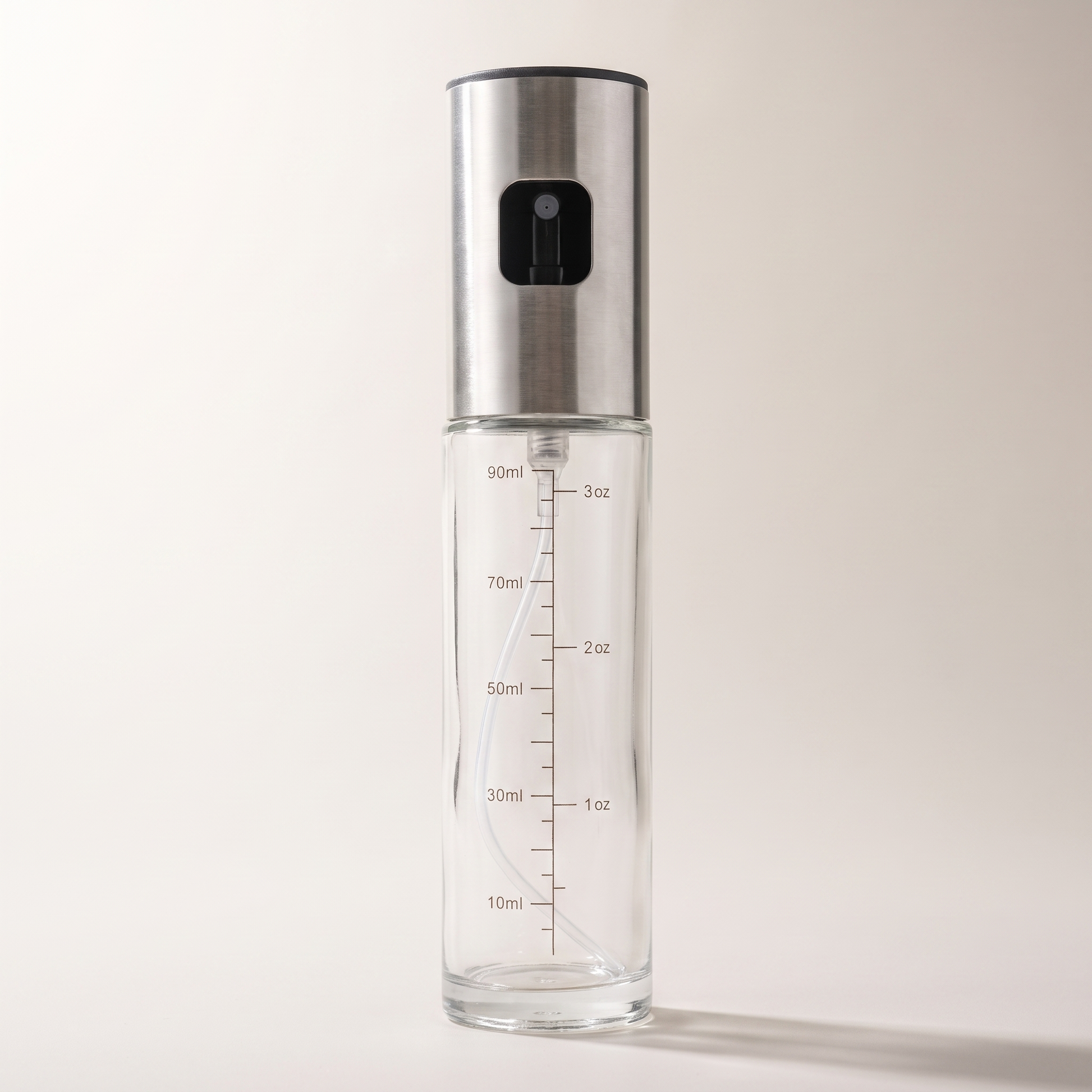 Oil Bottle with Sprayer — Glass & Stainless Steel, 100 ml