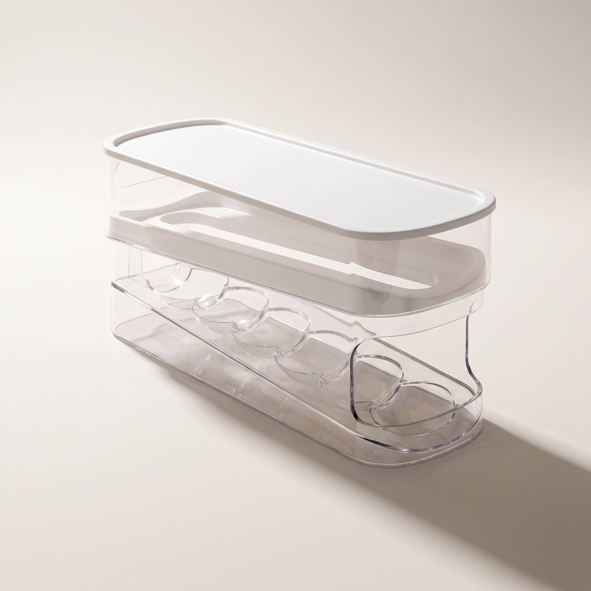 Rolling Egg Dispenser with Stackable Cover — Holds 14 Eggs (JS Gourmet)