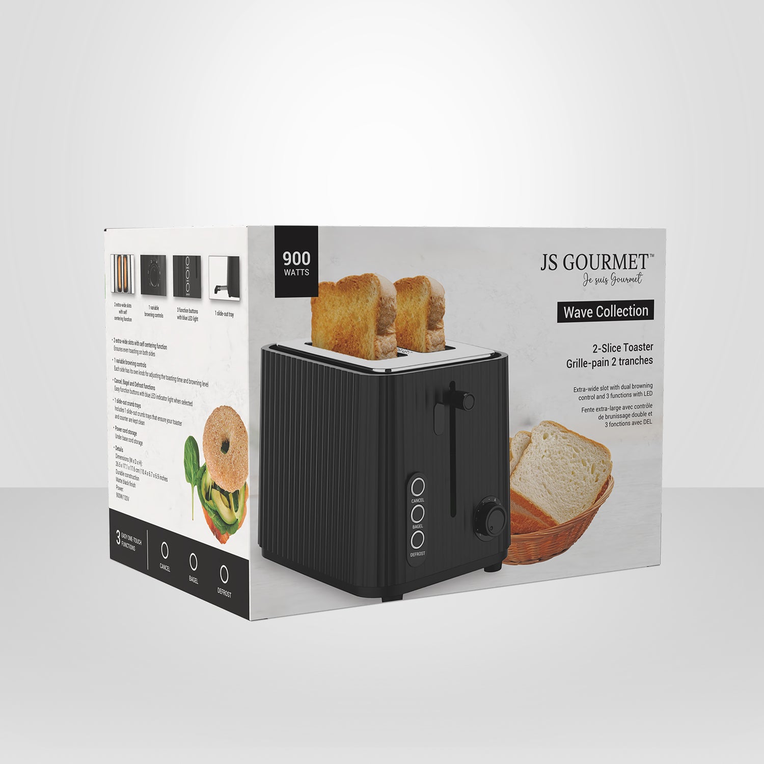 Black Retro Toaster — retail box