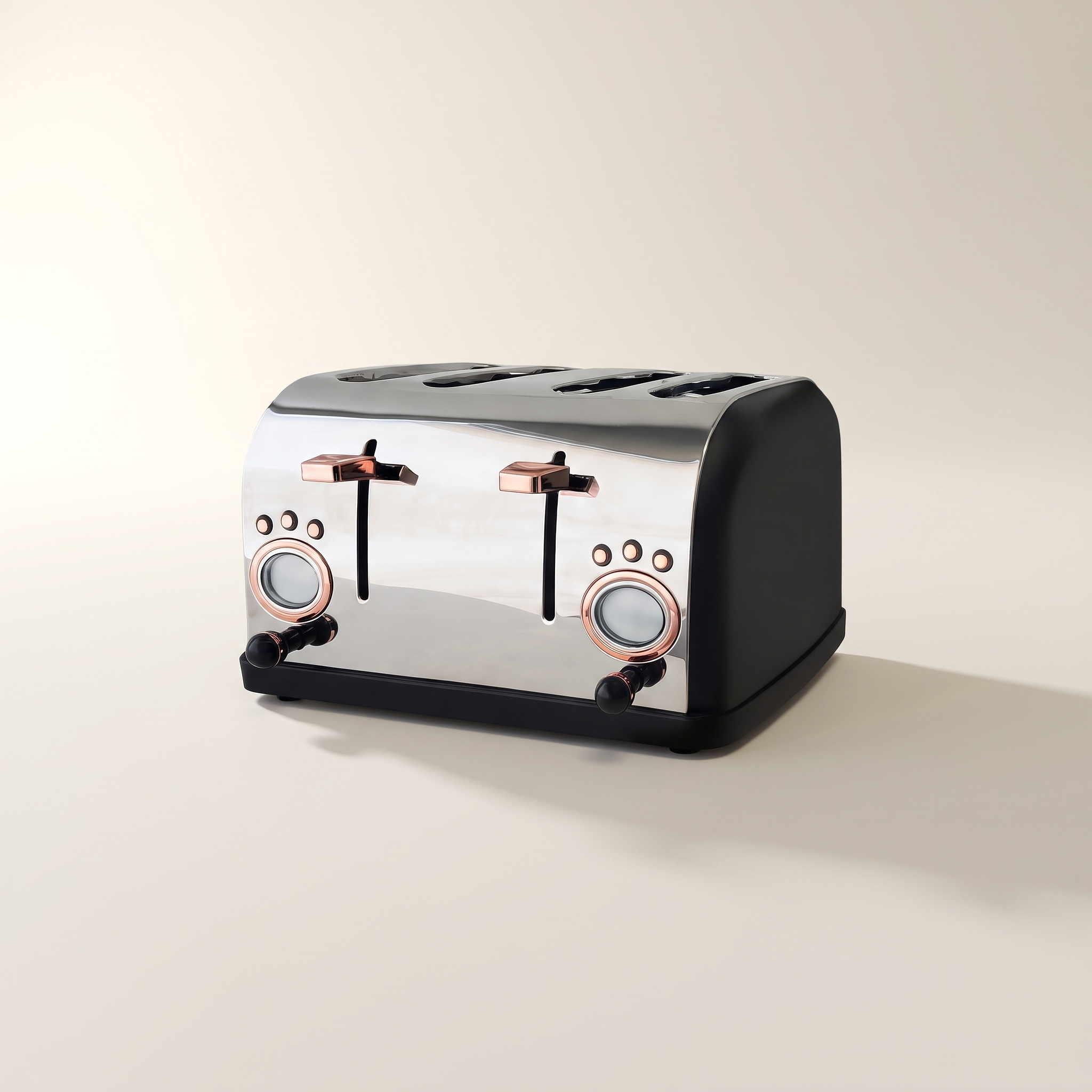Grille-pain 4 tranches collection Rétro Bois de Rose — acier inoxydable, 1500W
