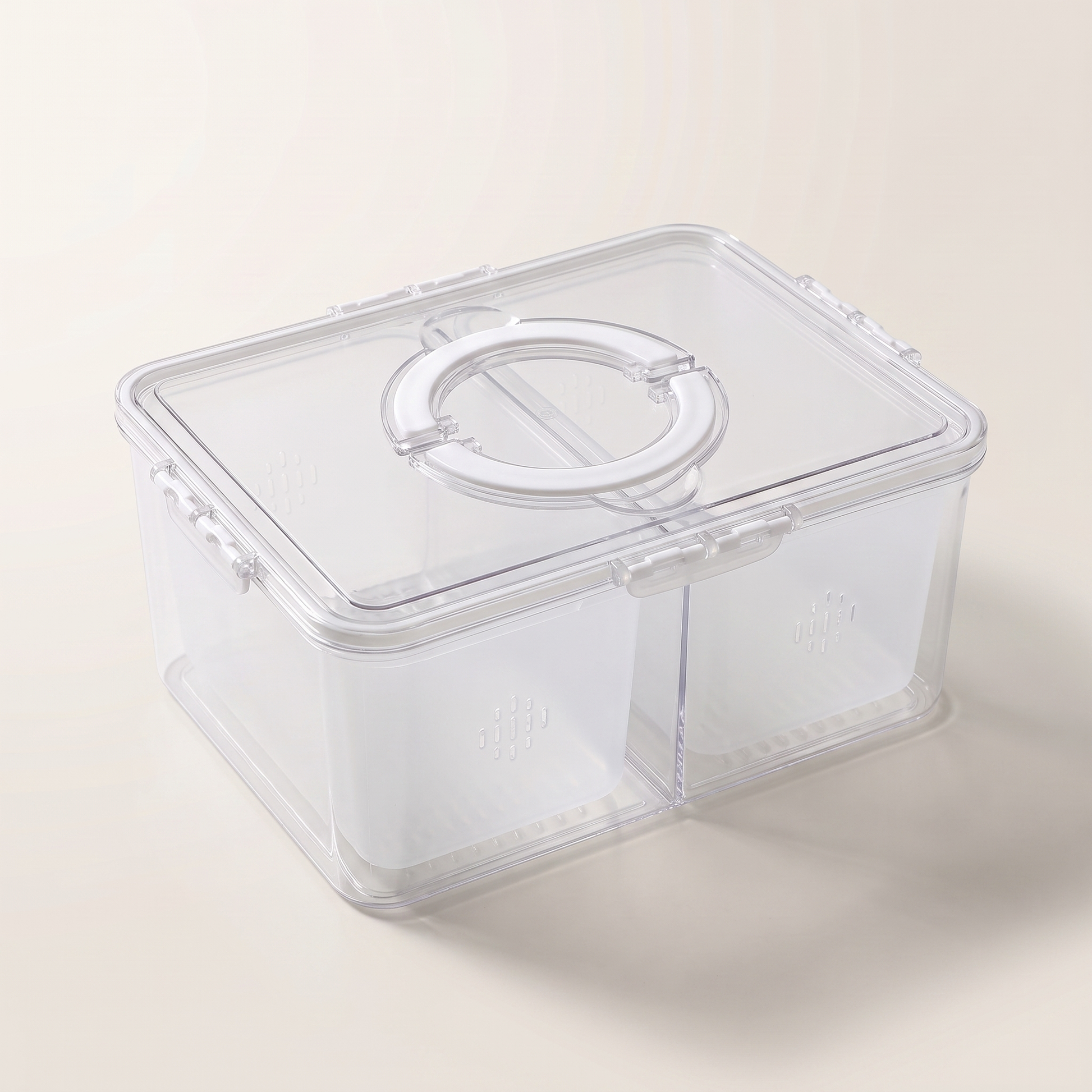 Multifunctional Snack Box with 2 Compartments & Handles