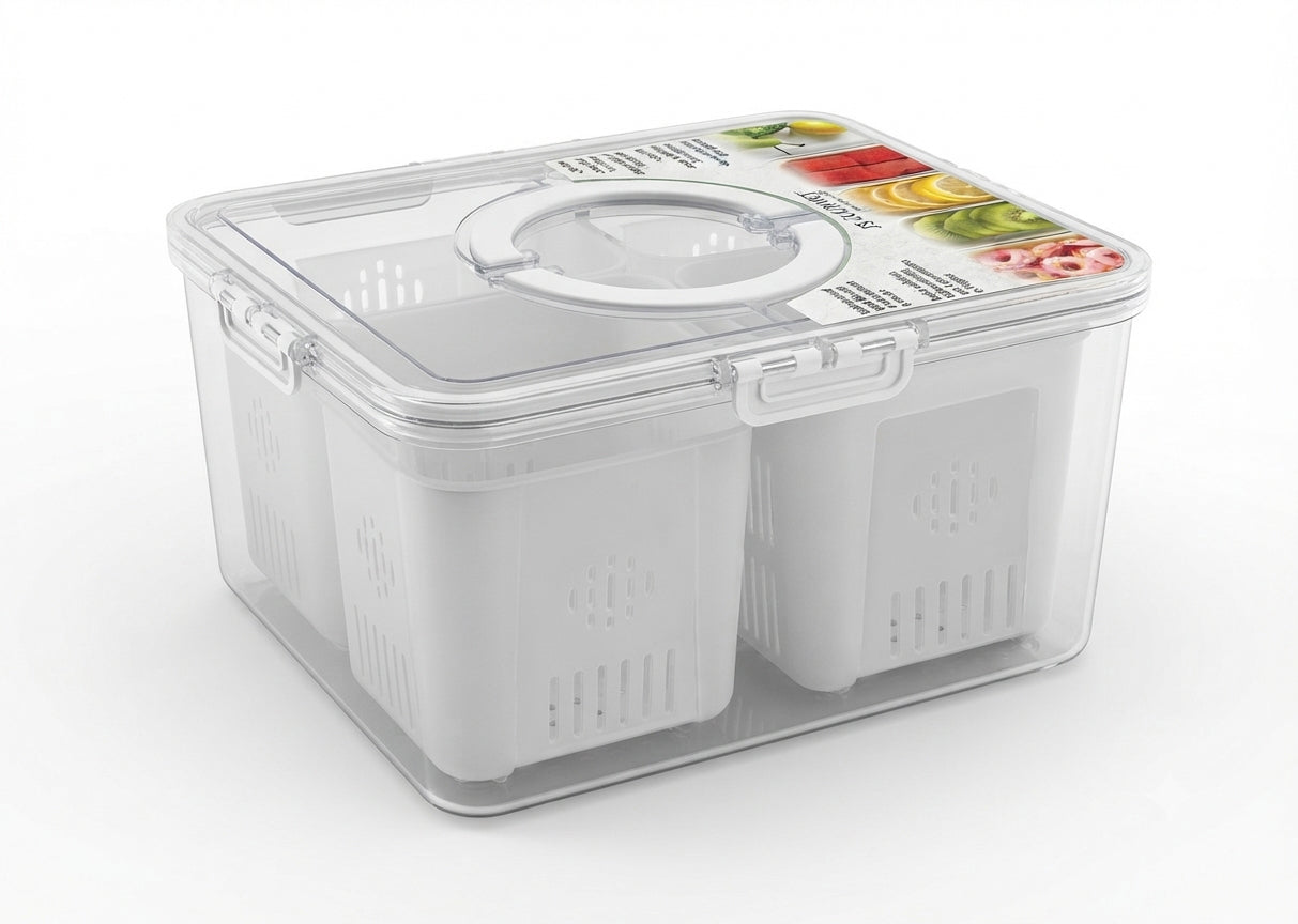 Multifunctional Snack Box with 4 Compartments & Handles packaging
