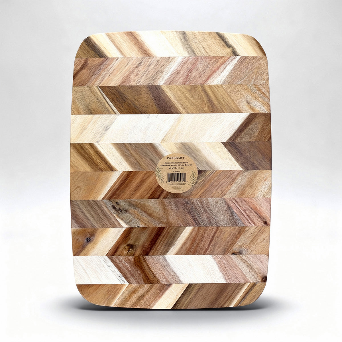 Acacia 3 in 1 Large Wood Cutting, Carving & Serving Board with "W" Design — 48 x 33 cm packaging