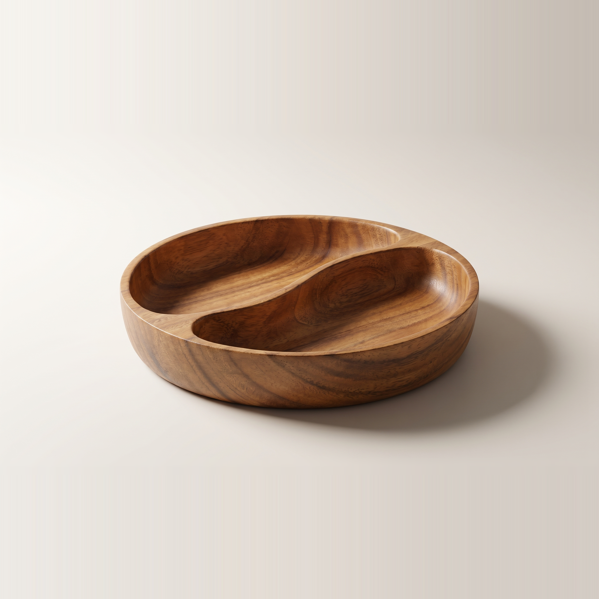 Plateau de service en bois d'acacia avec 2 séparateurs — 26 x 26 cm (JS Gourmet)
