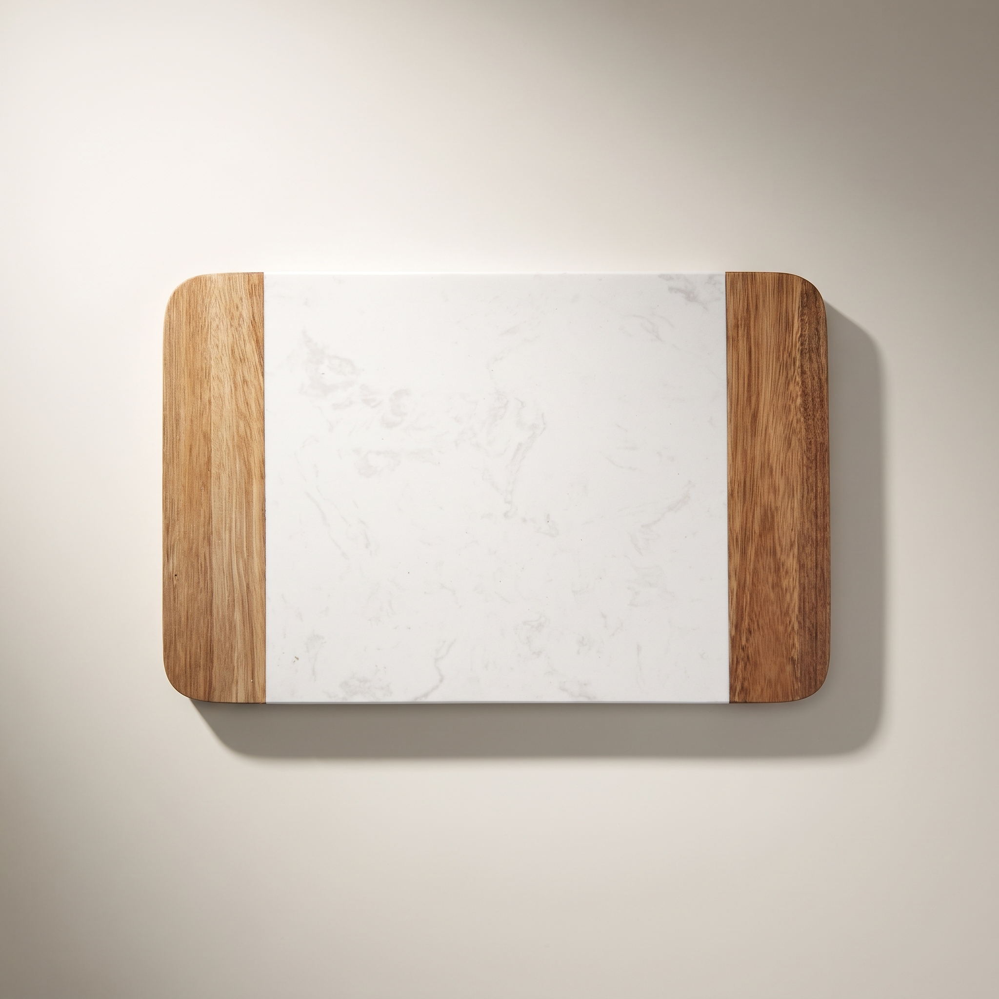 Planche à servir / à découper JS Gourmet en bois d'acacia et marbre blanc — 38,5 x 26 cm