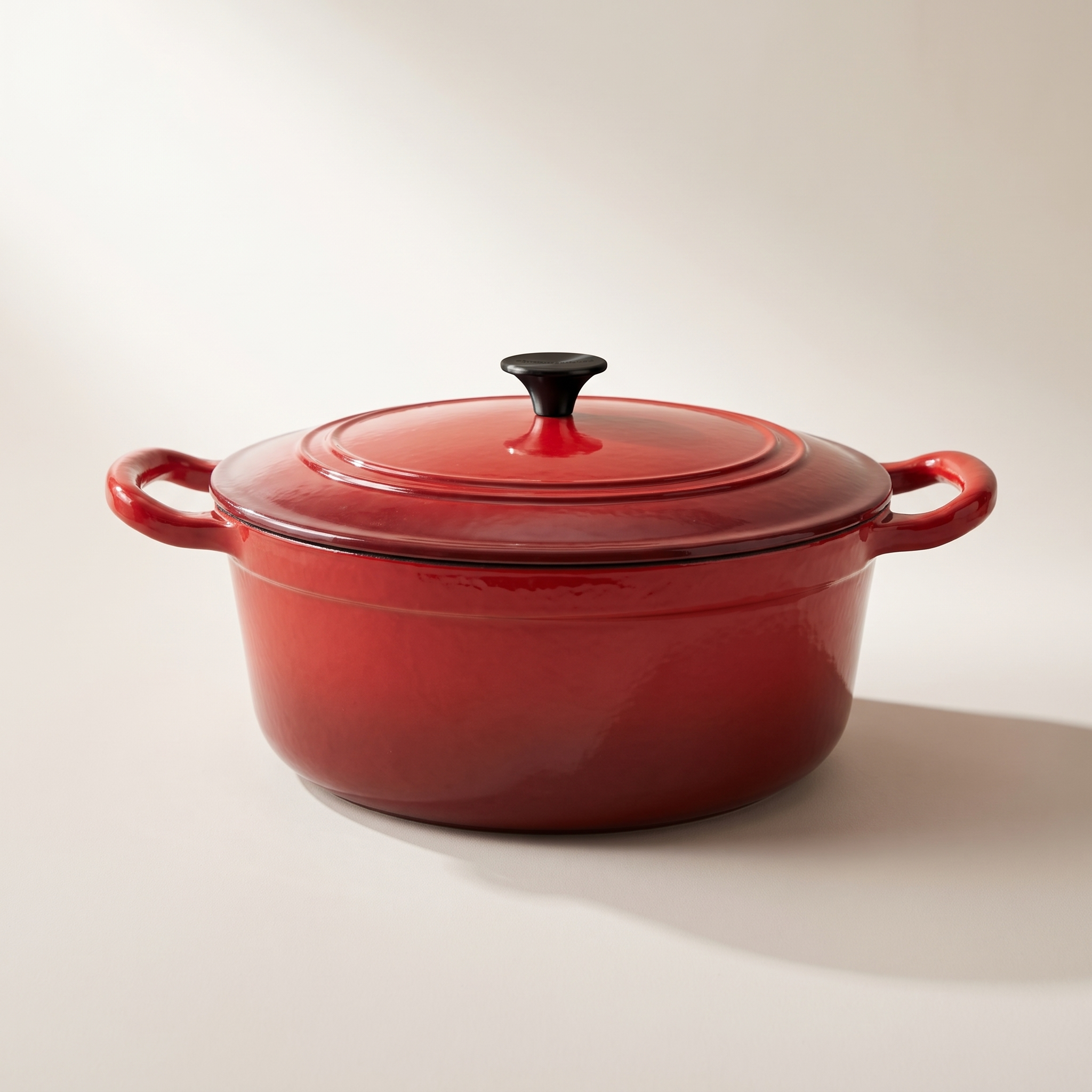Enameled Cast Iron Round Dutch Oven — Cherry Red, 5.3 L (5.6 qt)