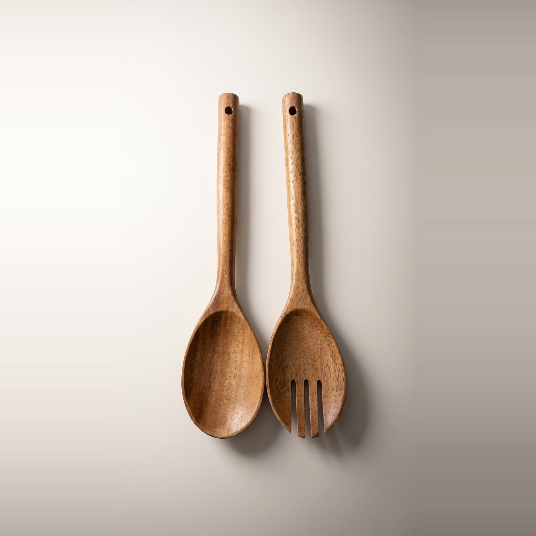 JS Gourmet Ensemble de 2 ustensiles de cuisine en bois d'acacia
