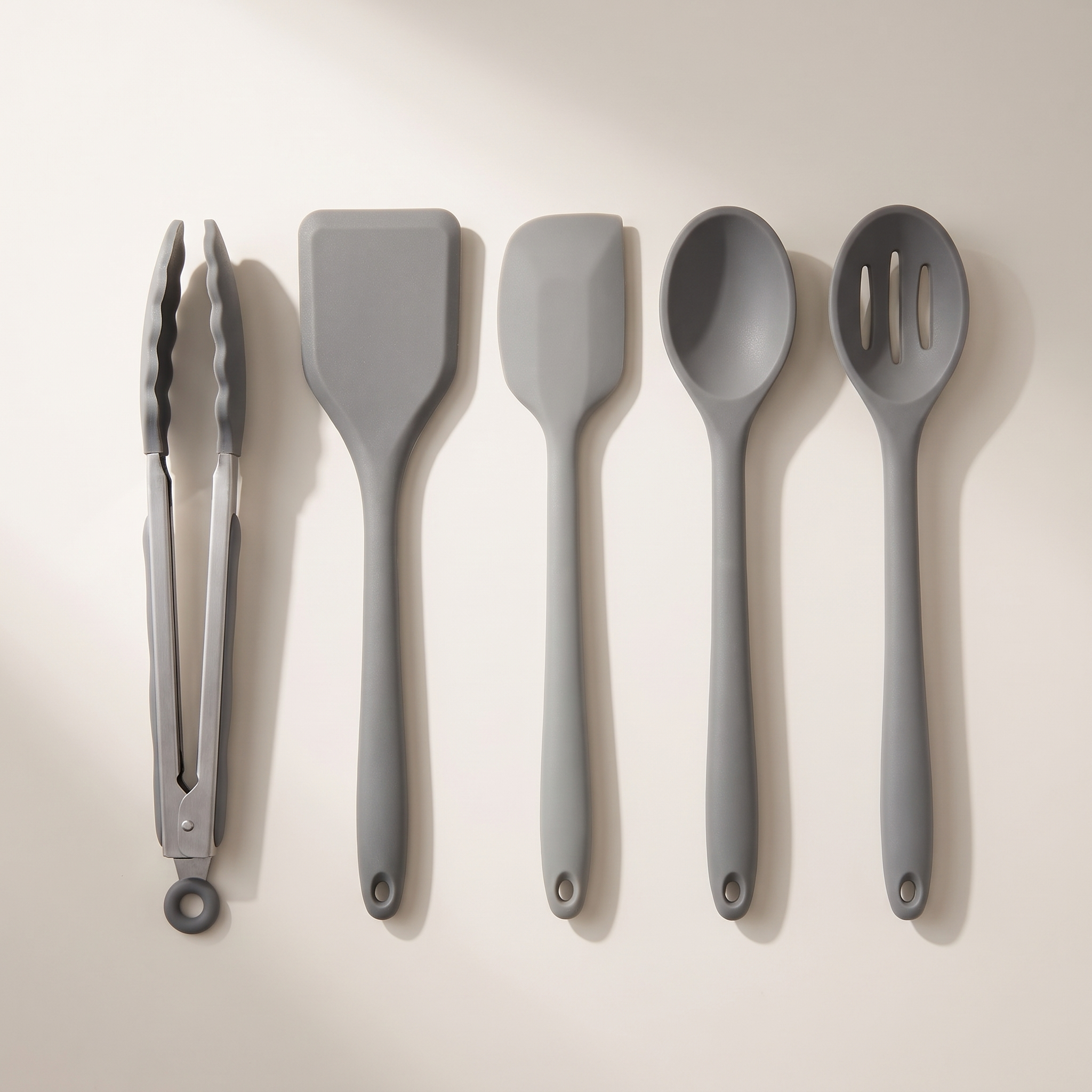 Ensemble d'ustensiles de cuisine JS Gourmet de 5 pièces en silicone — Gris foncé