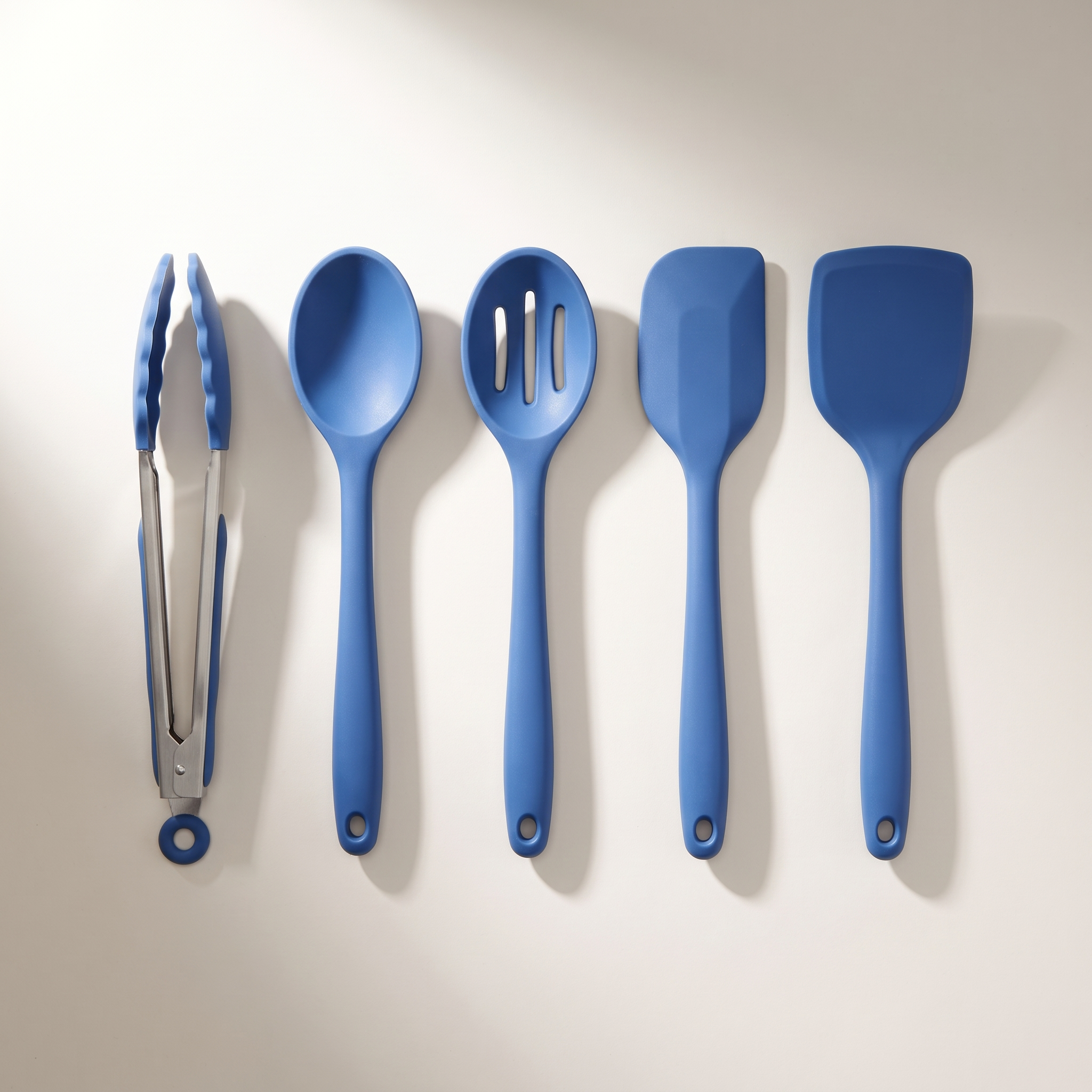 JS Gourmet 5-Piece Silicone Cooking Utensil Set — Blue