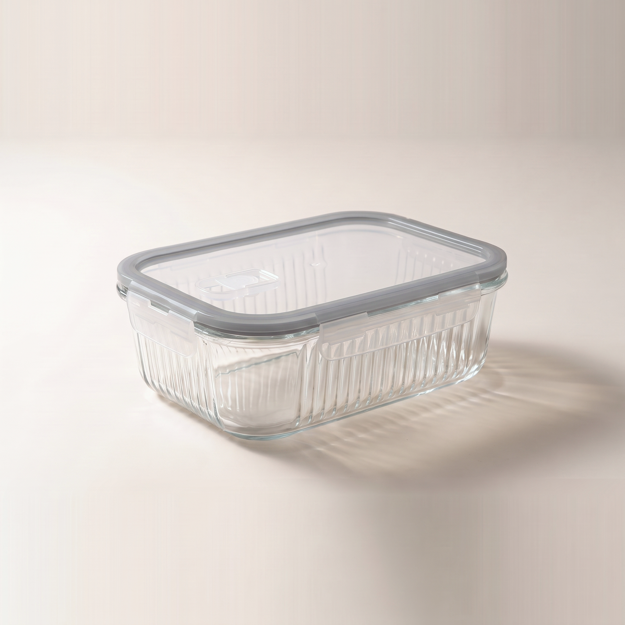 Set of 4 round nested food storage containers with clear-centre coloured lids