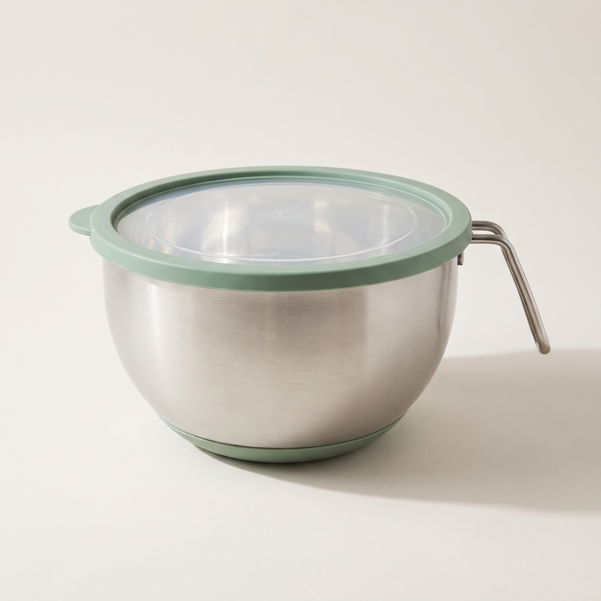 JS Gourmet Bol mélangeur en acier inoxydable 5 L avec poignée et couvercle hermétique — Ø 24,2 x 14,5 cm