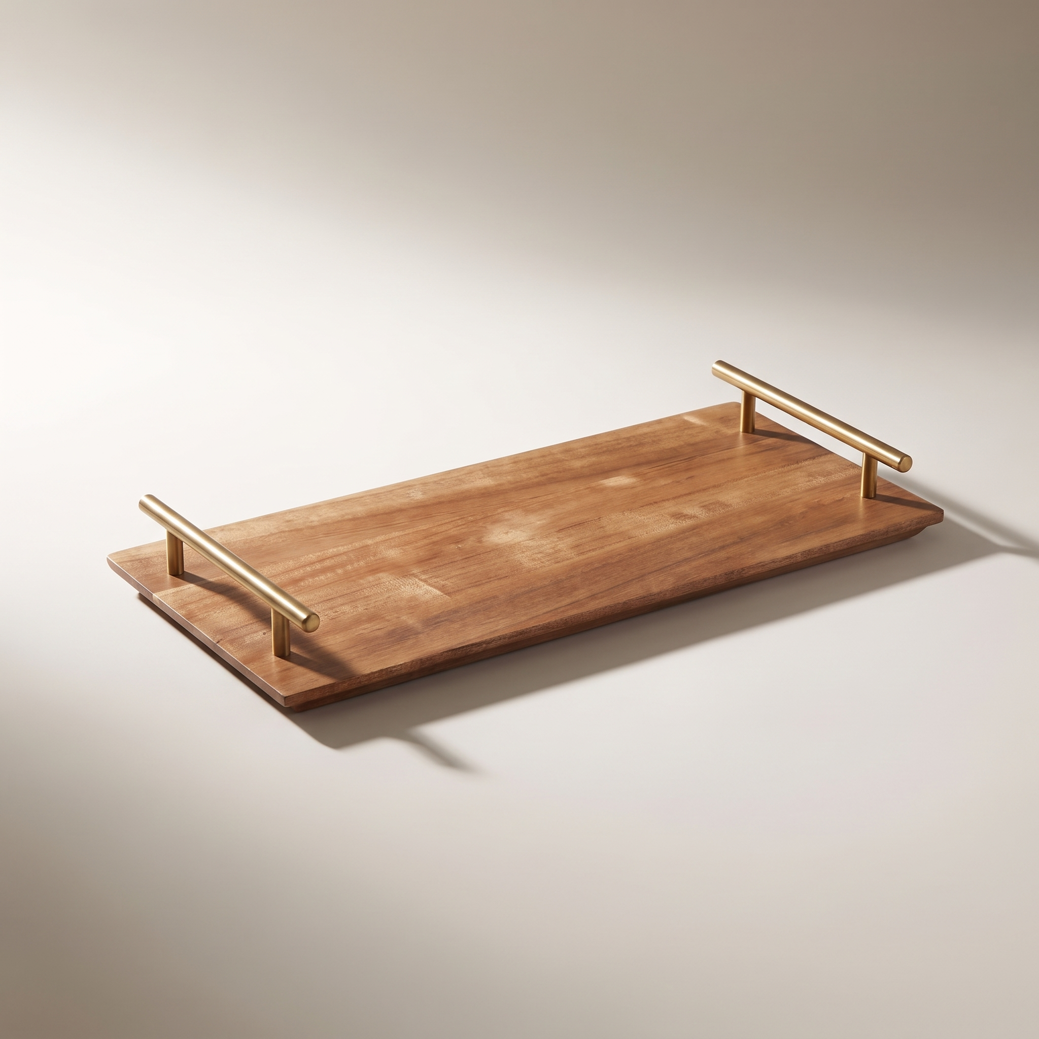 Plateau en bois d'acacia avec poignée 40 × 20 × 4,65 cm