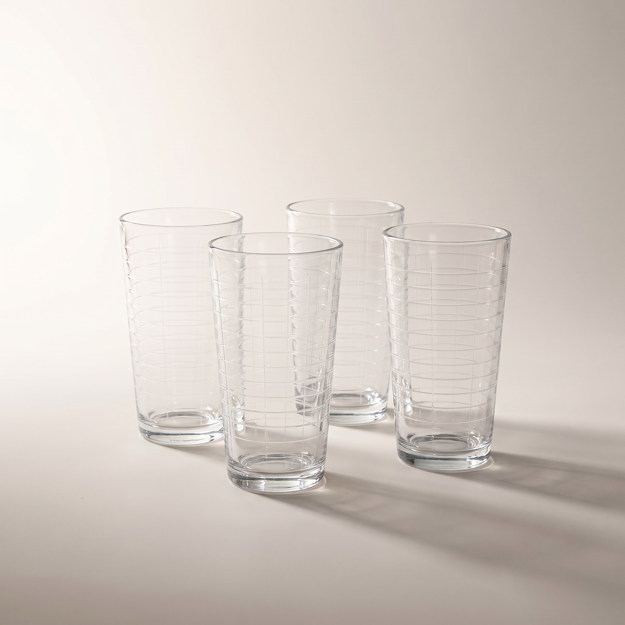 Highball glasses 450ml 4pk - Windowpane design