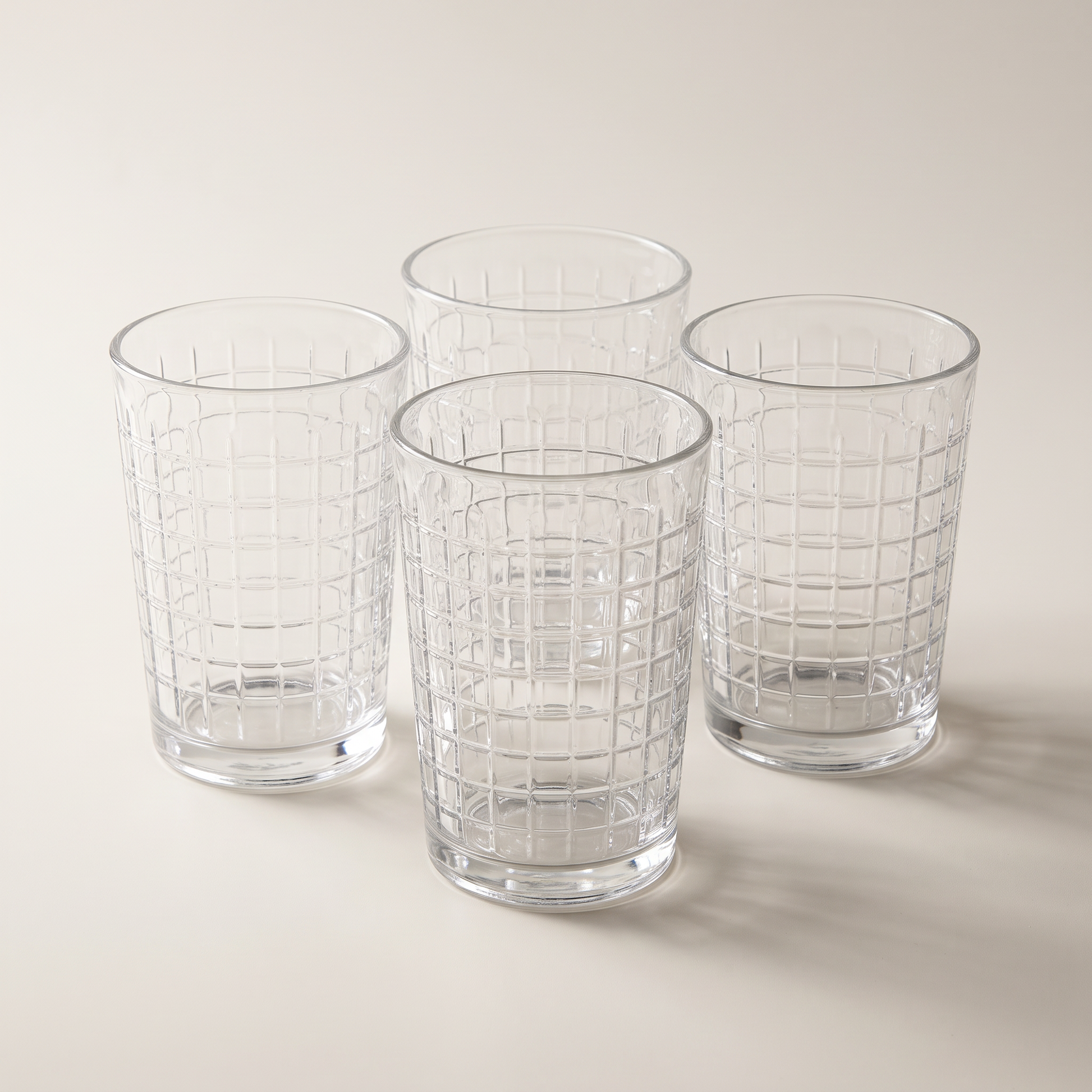 Tumbler glasses 380ml 4pk - Windowpane design