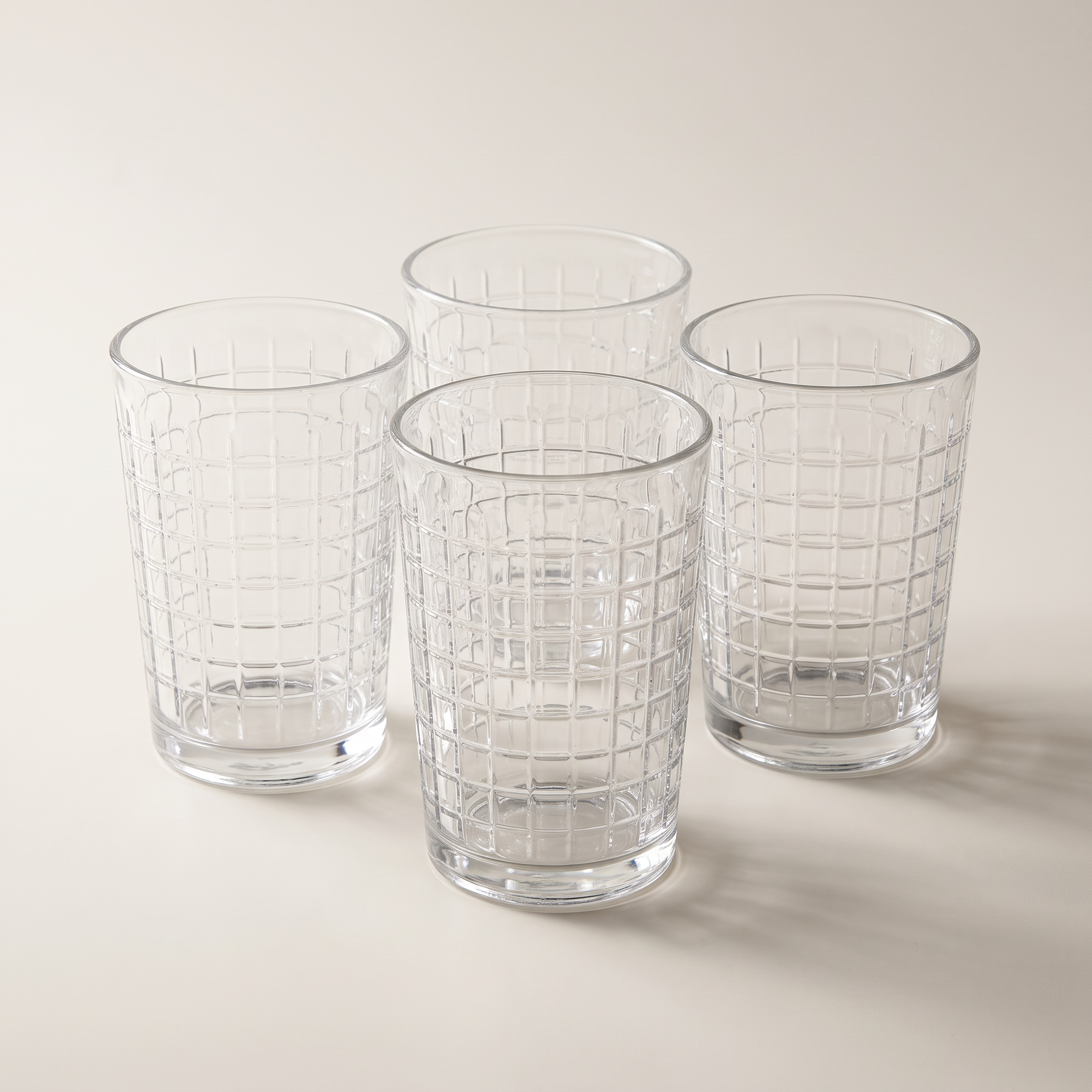 Tumbler glasses 380ml 4pk - Windowpane design