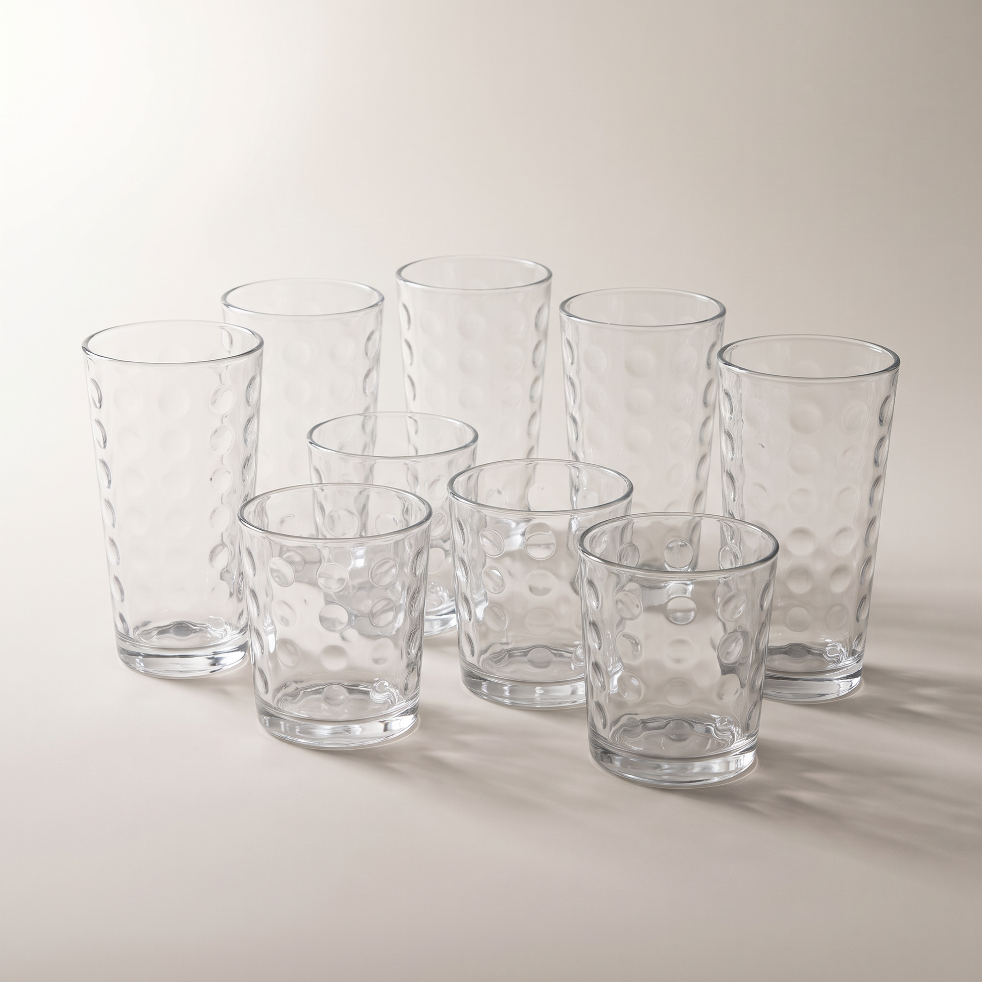Highball 450ml / Tumbler glasses 380ml - 8pk Bubble design