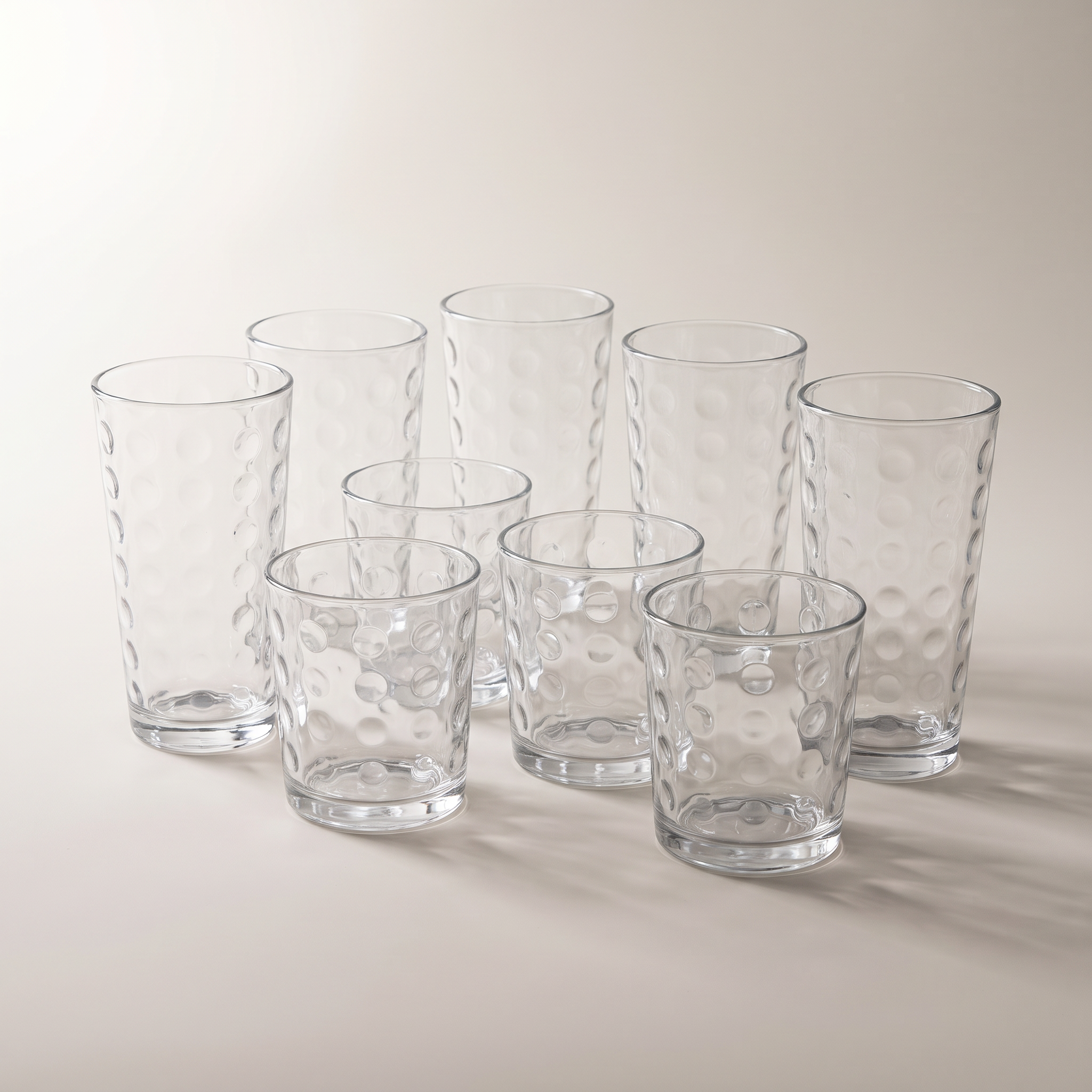 Highball 450ml / Tumbler glasses 380ml - 8pk Bubble design