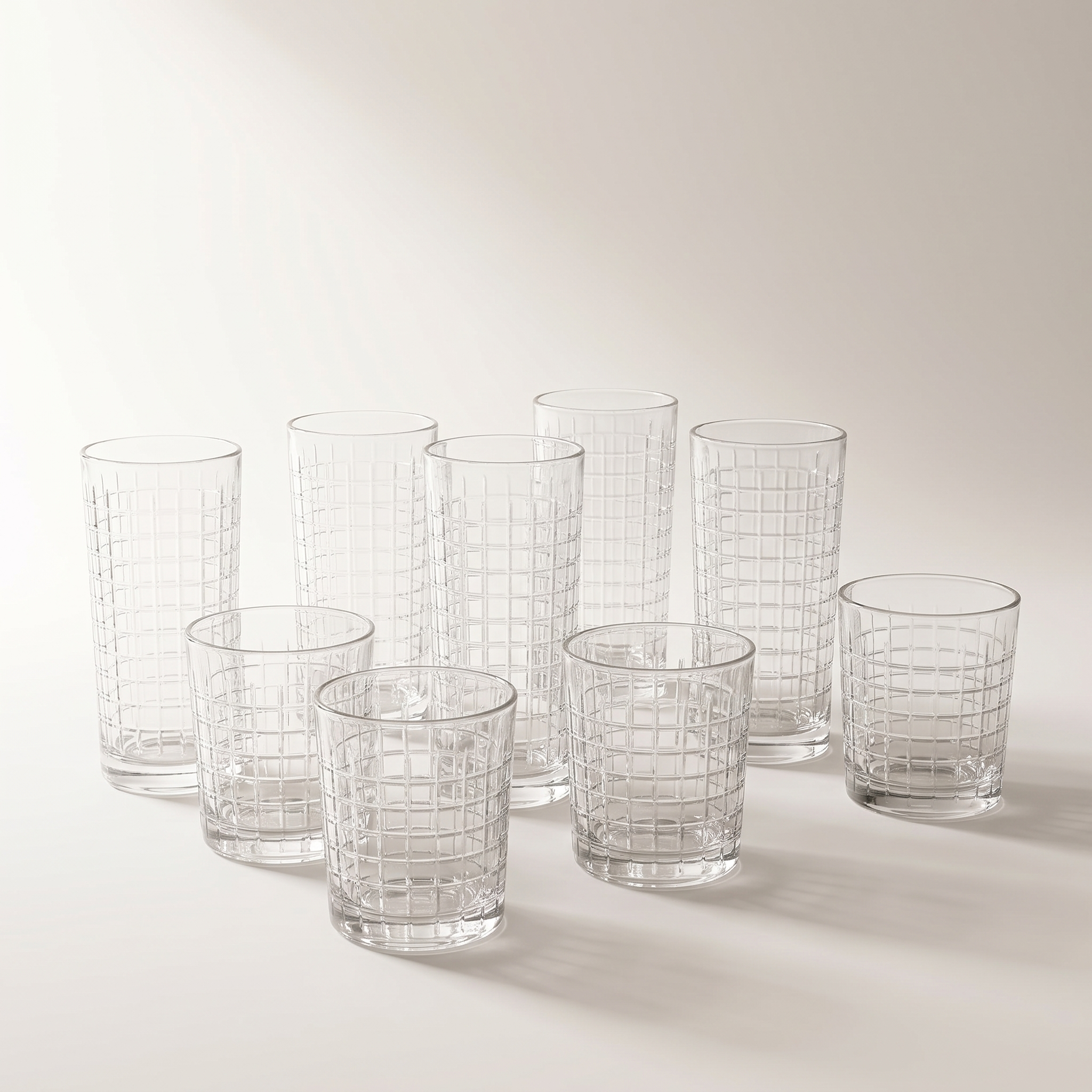 Verres Highball 450 ml / Tumbler 380 ml – lot de 8 Motif vitrail