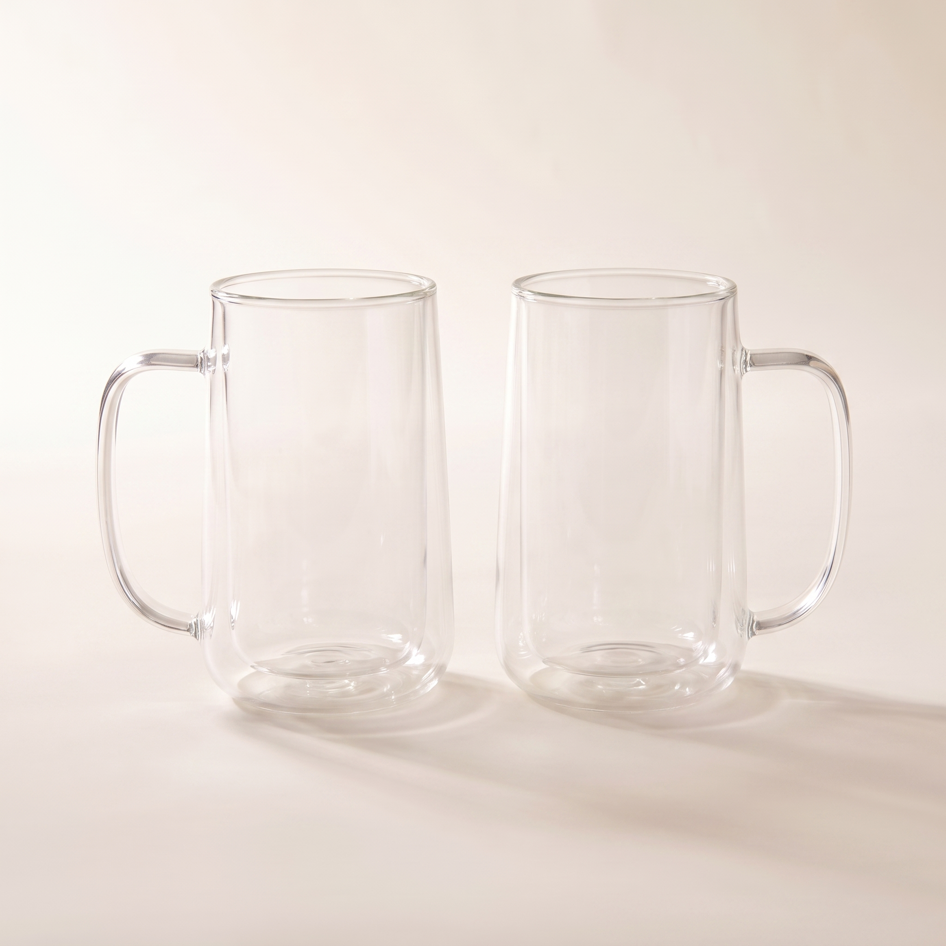 Double-Wall Insulated Glass Freezer Mugs — Set of 2, 480 ml