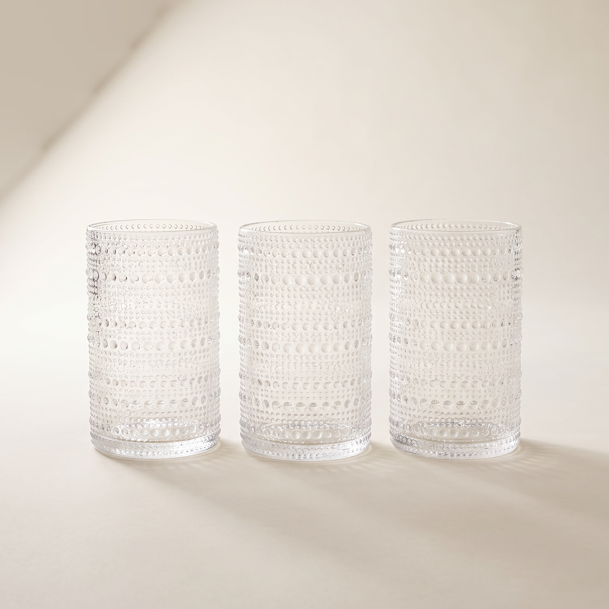 Verres vintage à motif hobnail en relief — Ensemble de 4, 410 ml