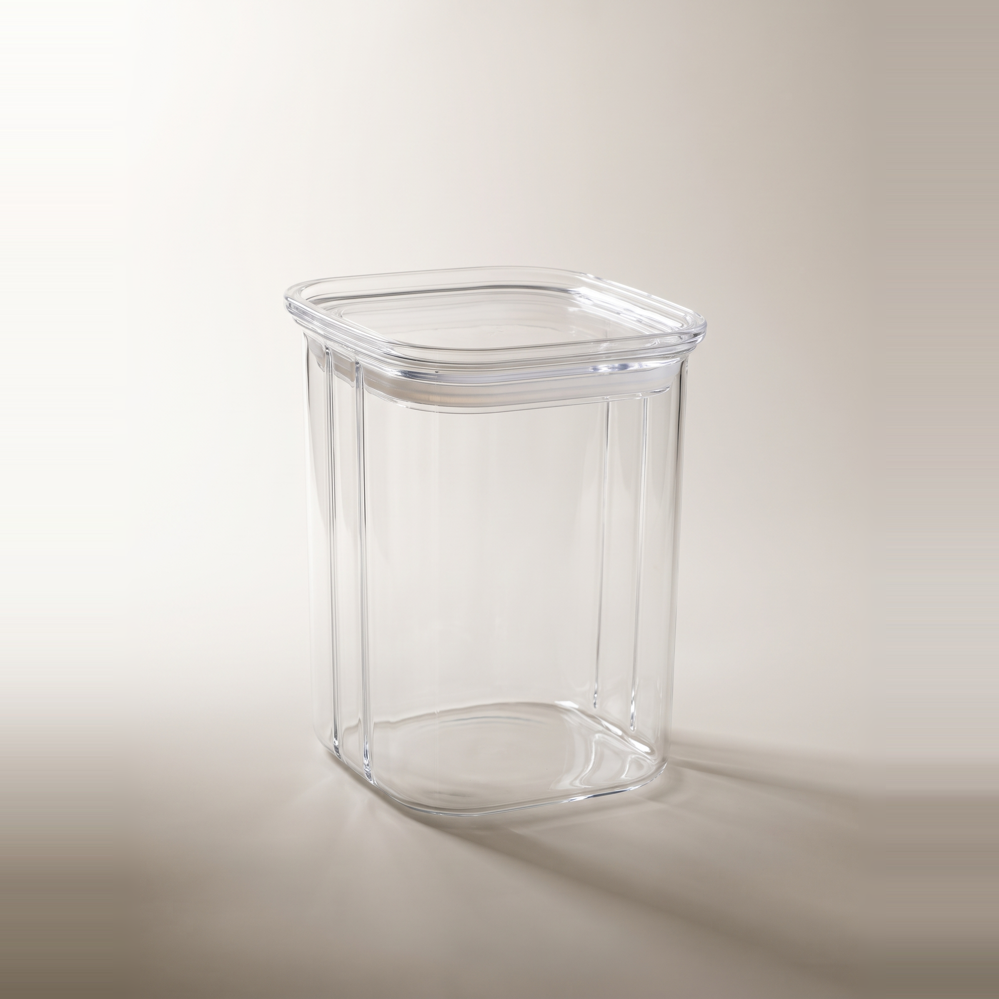 Bocal en verre borosilicate carré, à rayures larges, 850 ml