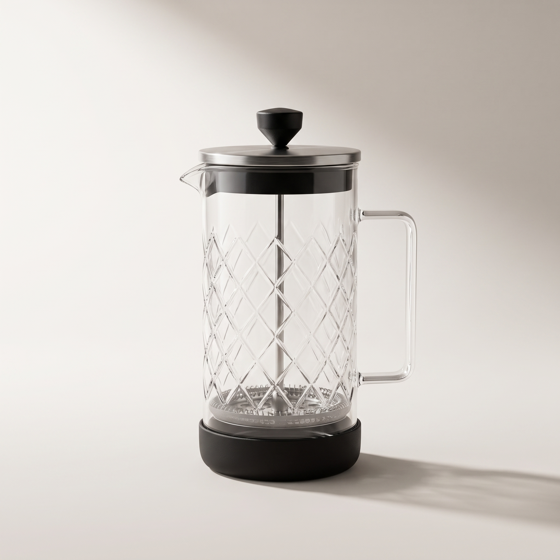 Diamond-Shaped Grid French Press Coffee Maker 1000ml