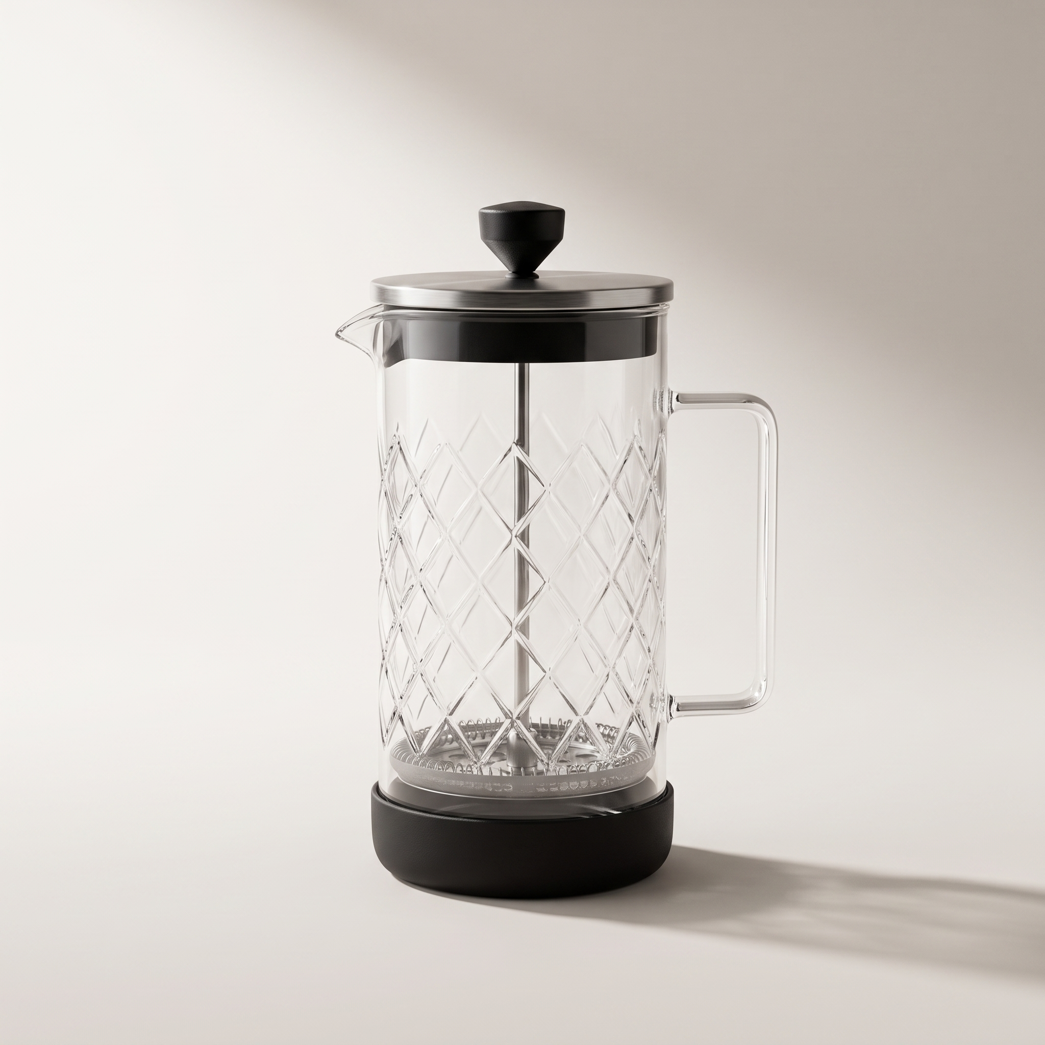 Diamond-Shaped Grid French Press Coffee Maker 1000ml