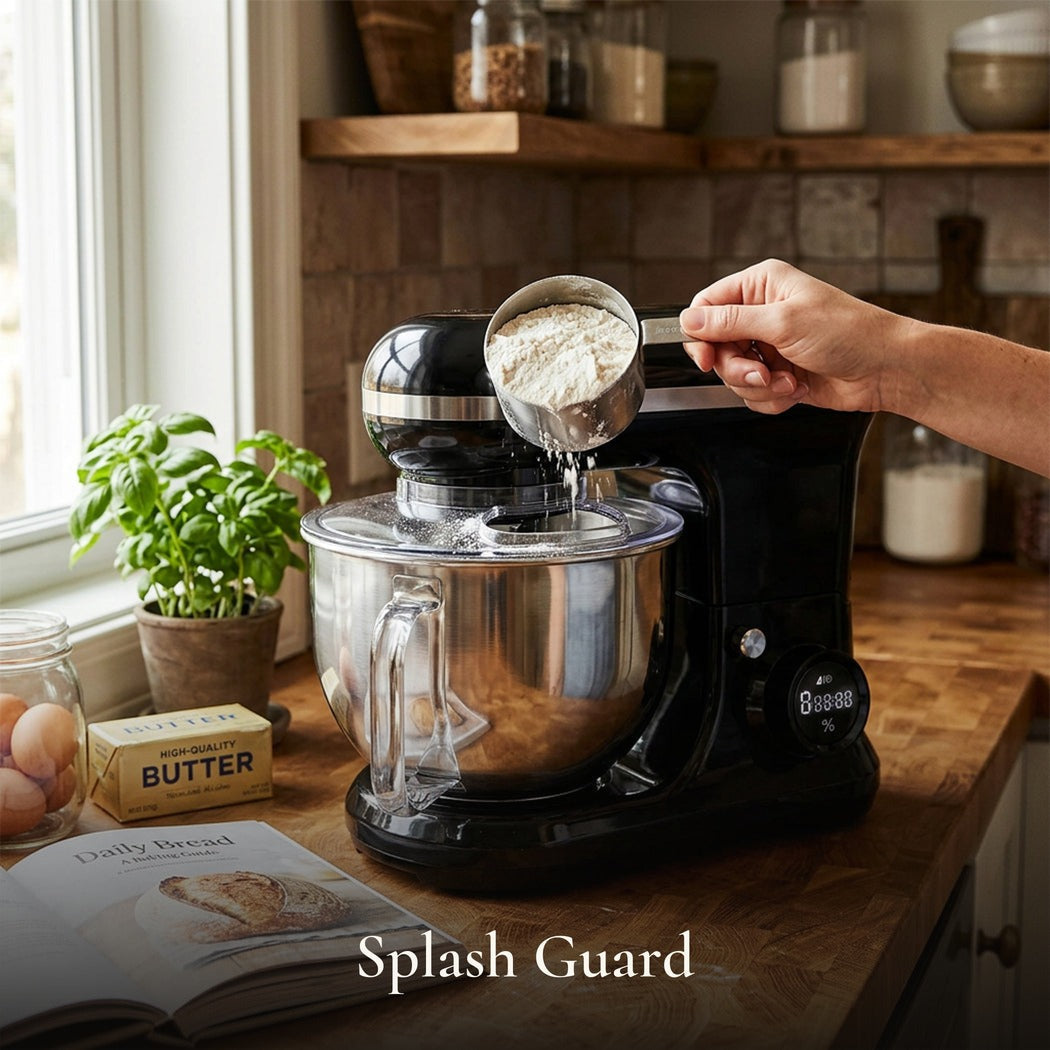 Splash Guard — Stand Mixer with LED Digital Touchscreen — 650 W, 8 Speeds, 5 L Stainless Steel Bowl