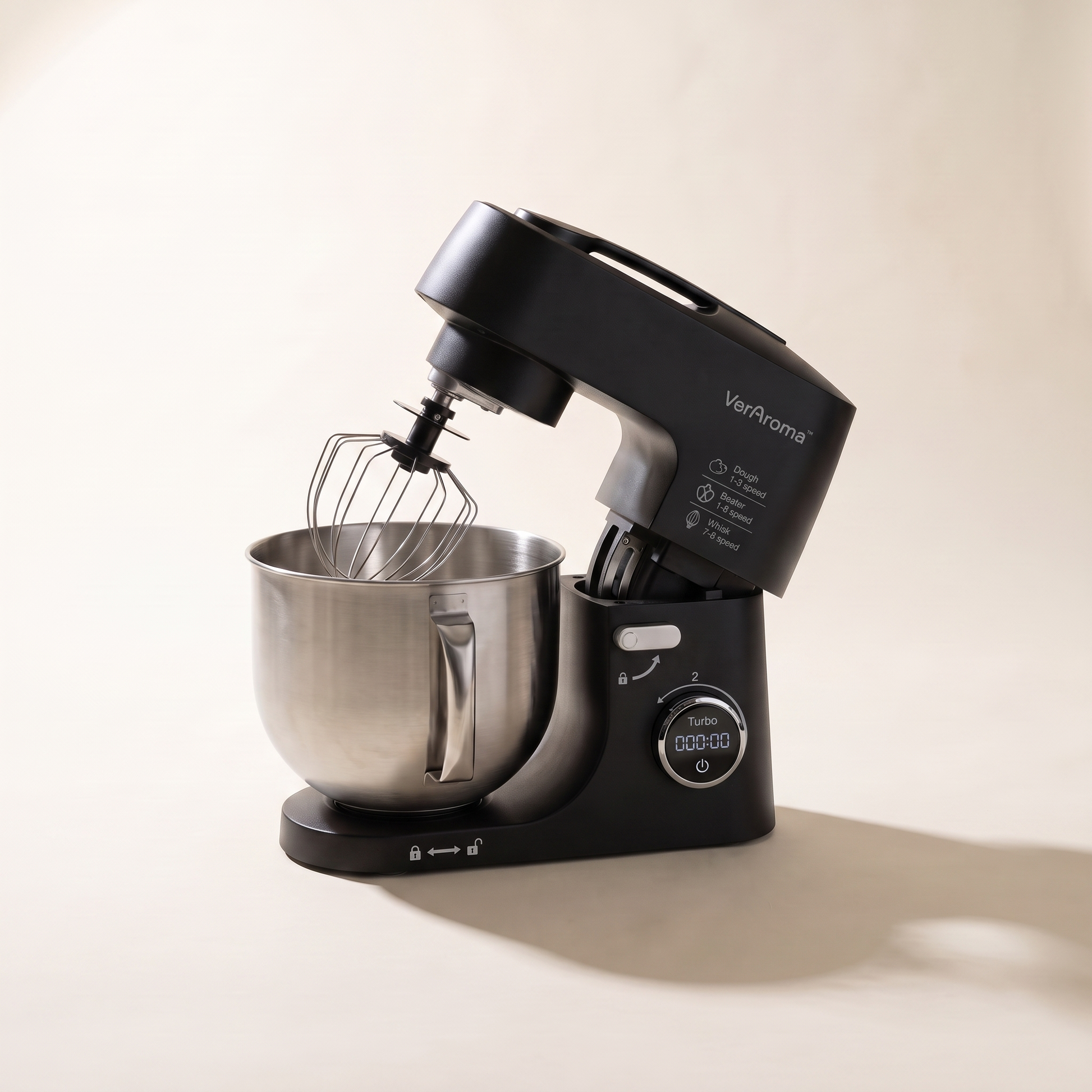 VerAroma Multi-Function Tilt-Head Stand Mixer with Digital Touch Screen, 5L
