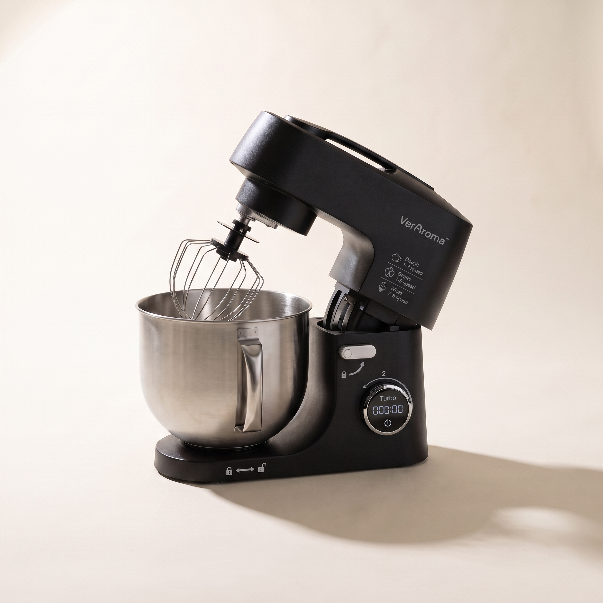 VerAroma Multi-Function Tilt-Head Stand Mixer with Digital Touch Screen, 5L