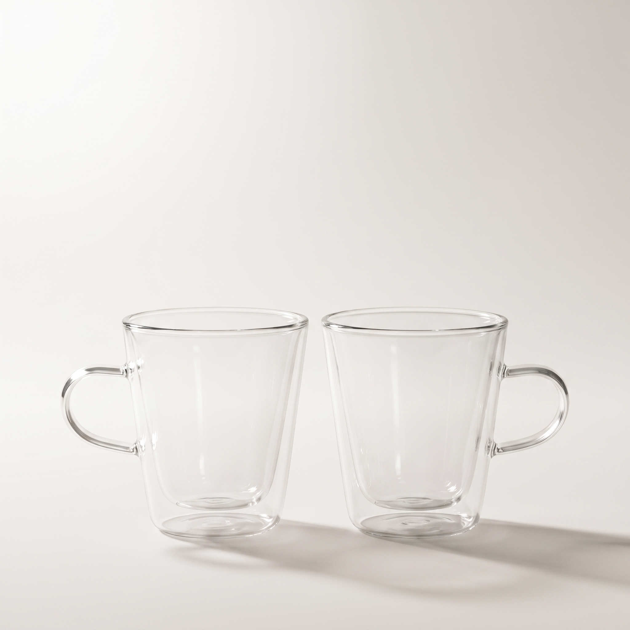 Mugs en verre double paroi évasés, lot de 2 (250 ml)