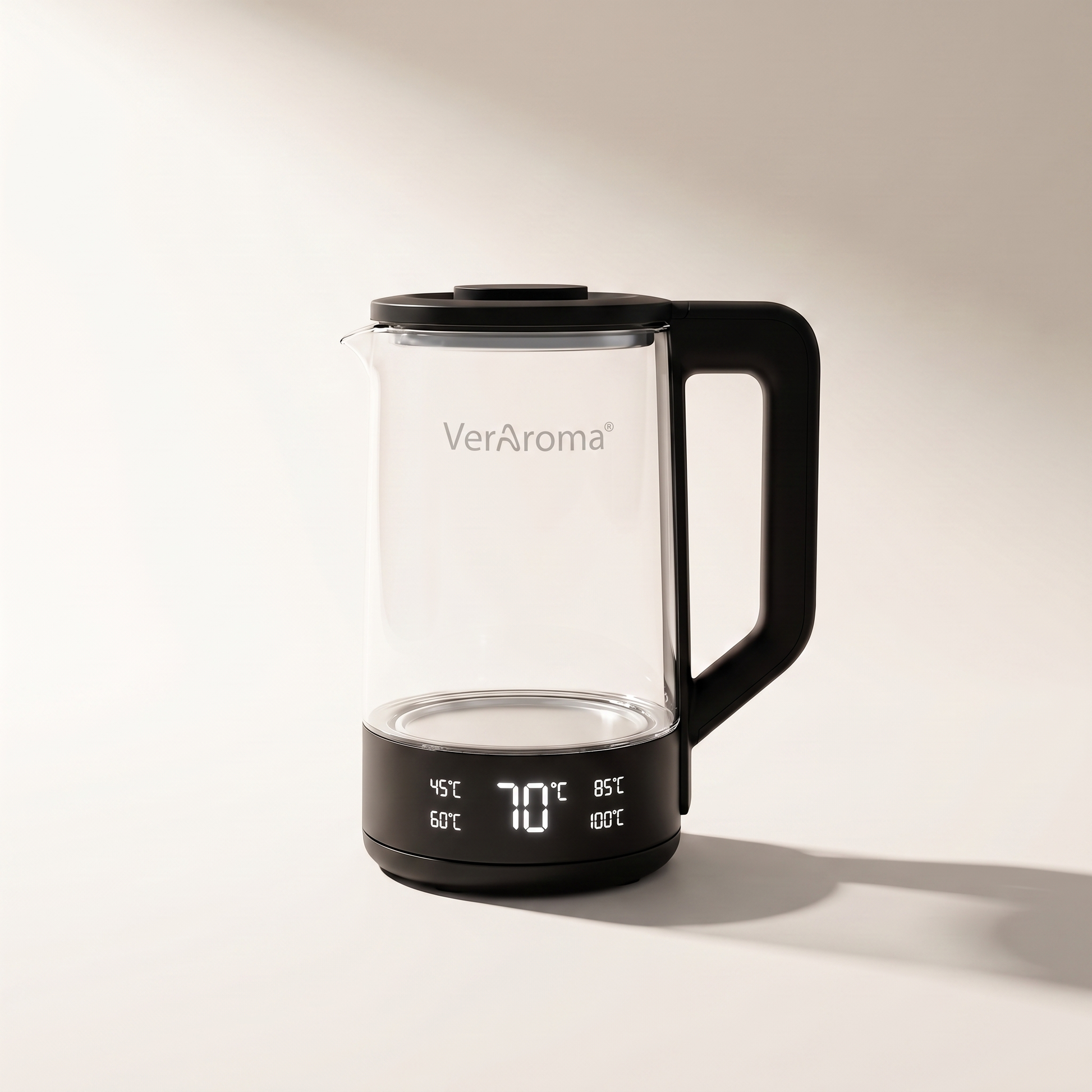 Smart Wi-Fi Glass & Stainless Steel Electric Kettle with 4-Color Temperature LED Indicators, 1.8L