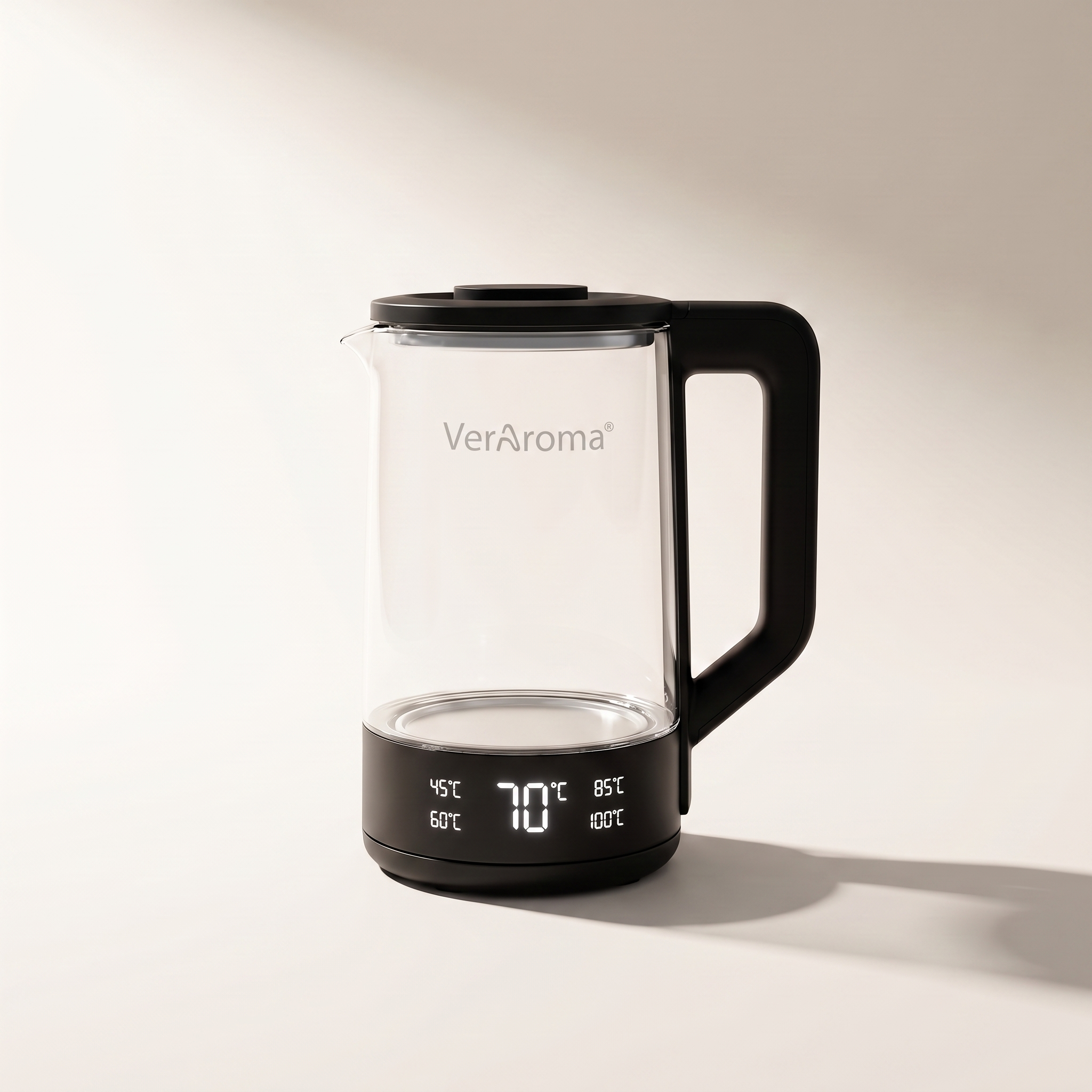 Smart Wi-Fi Glass & Stainless Steel Electric Kettle with 4-Color Temperature LED Indicators, 1.8L