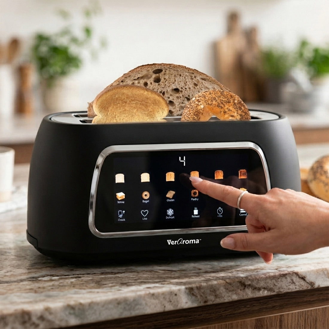6 adjustable browning settings & 6 Preset Bread Functions