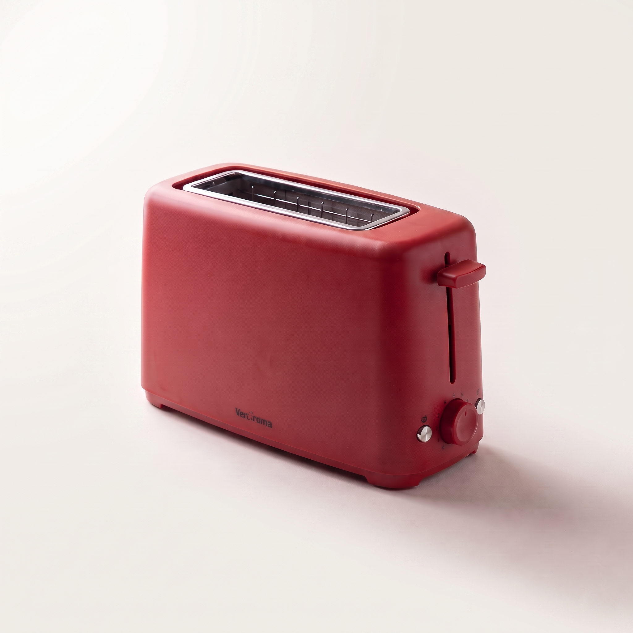 Slim Space-Saving Long-Slot 2-Slice Toaster, Red (850W)
