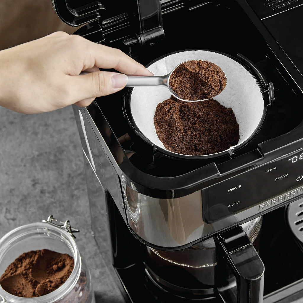 Use your favorite ground coffee to brew a fresh, aromatic cup