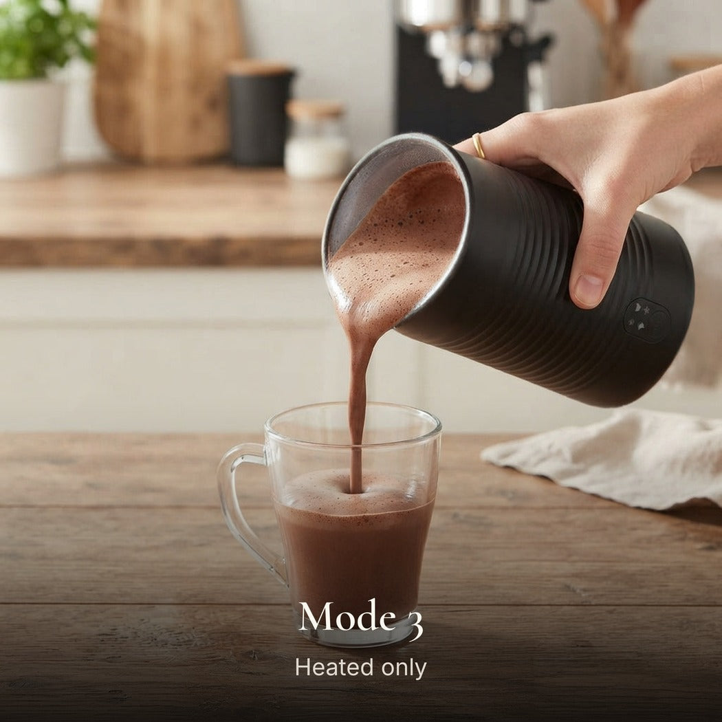 Mode 3: Heated only — 4-in-1 Electric Milk Frother & Warmer (130ml / 240ml)