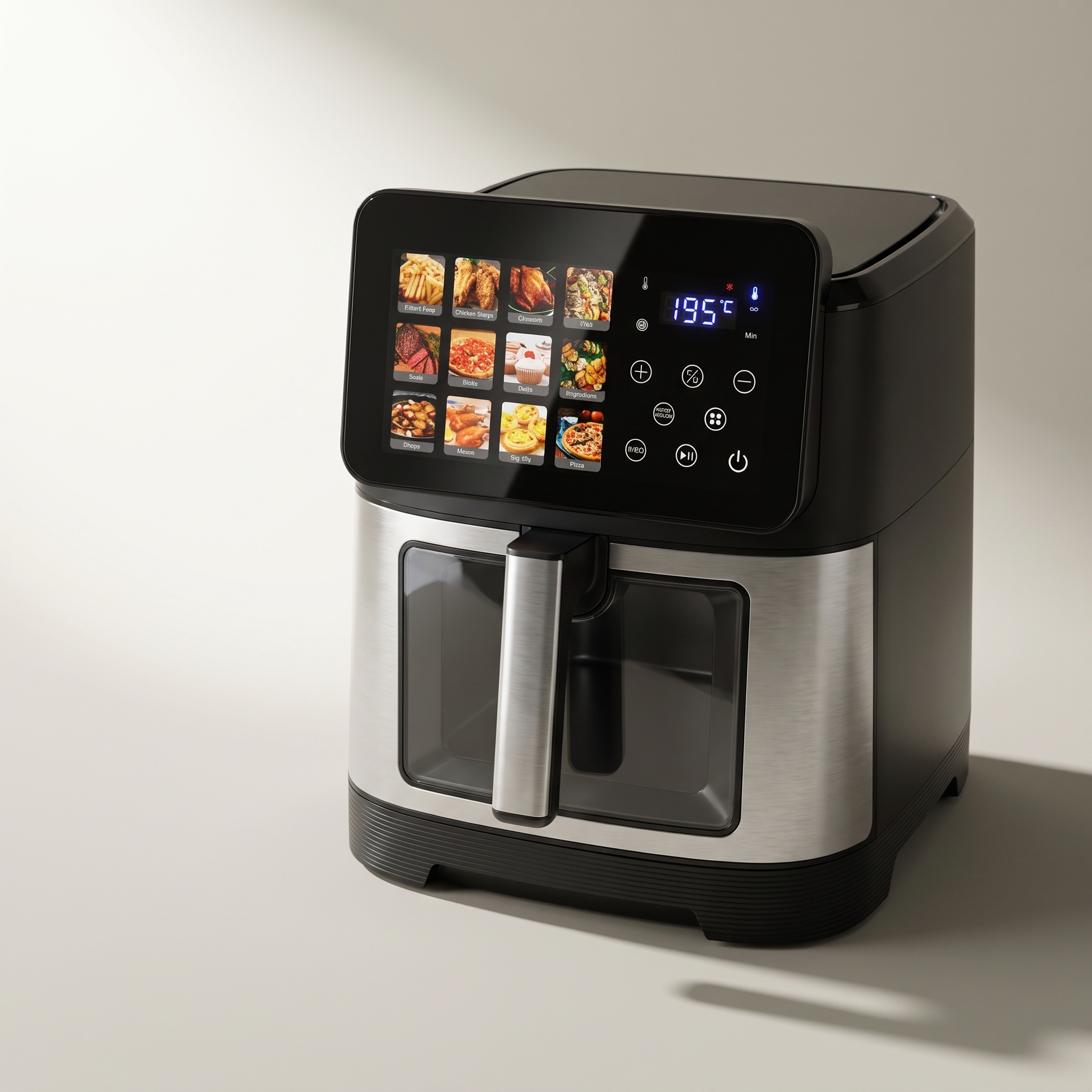 Stainless Steel Digital Air Fryer with High Resolution Colour Touchscreen & 12 Cooking Functions — 10 L