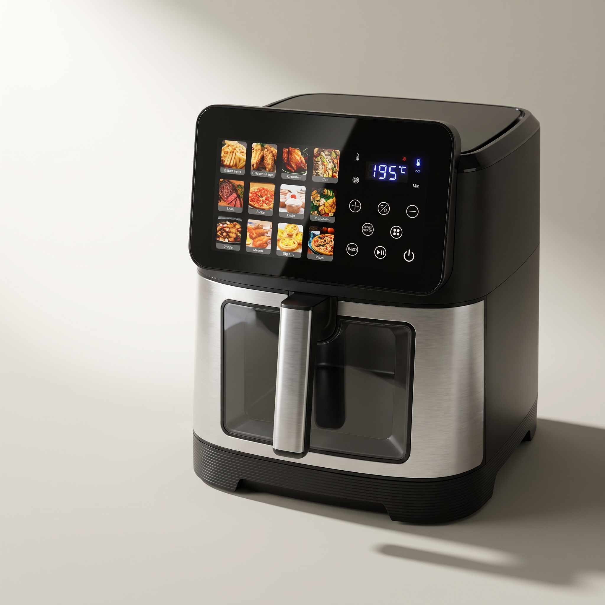 Stainless Steel Digital Air Fryer with High Resolution Colour Touchscreen & 12 Cooking Functions — 10 L