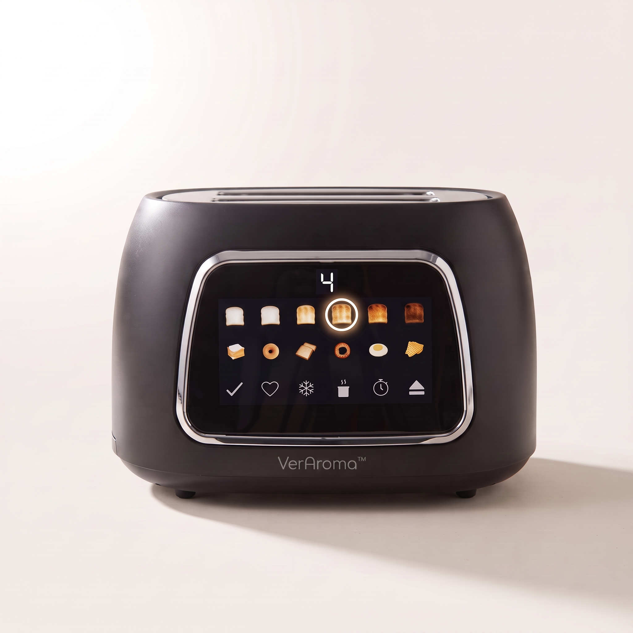 Smart Motorized Wide-Slot Digital Color Touchscreen Toaster with Memory, 2-Slice, Black