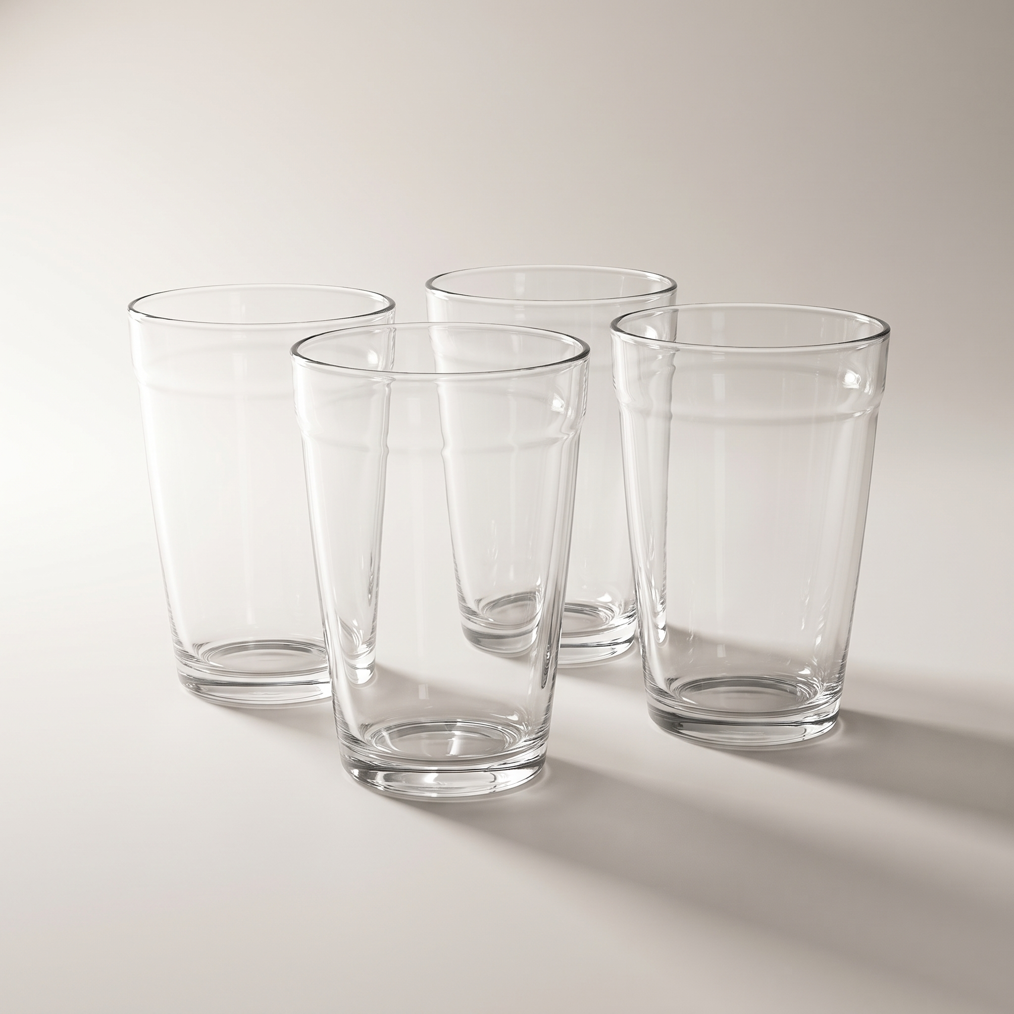 Verres empilables en borosilicate à bord fin, lot de 4 — Ancien modèle, 325 ml