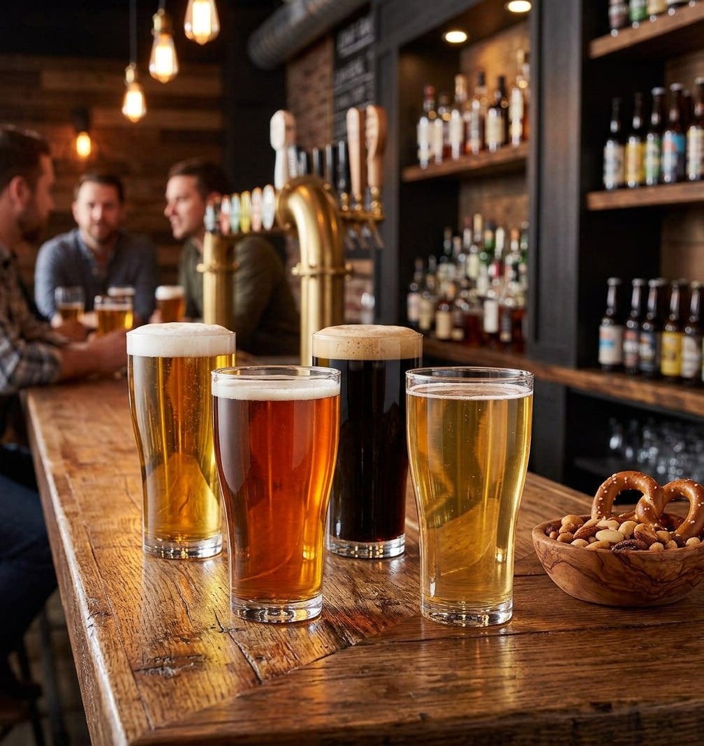 Stackable Pub Style Beer Glasses — 570 ml, Set of 4